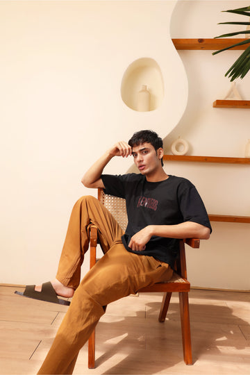Black Rentless Oversize Drop Shoulder T Shirt