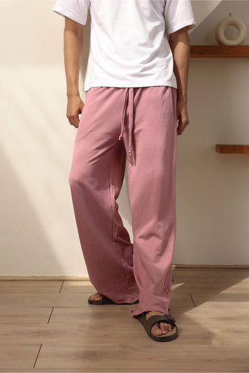 Onion Pink Loose Fit Pants