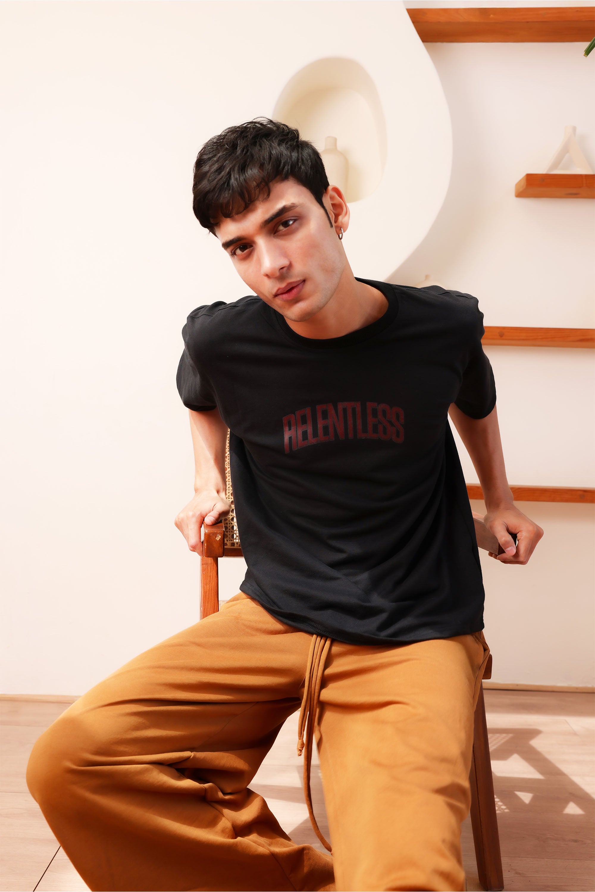 Black Rentless Oversize Drop Shoulder T Shirt