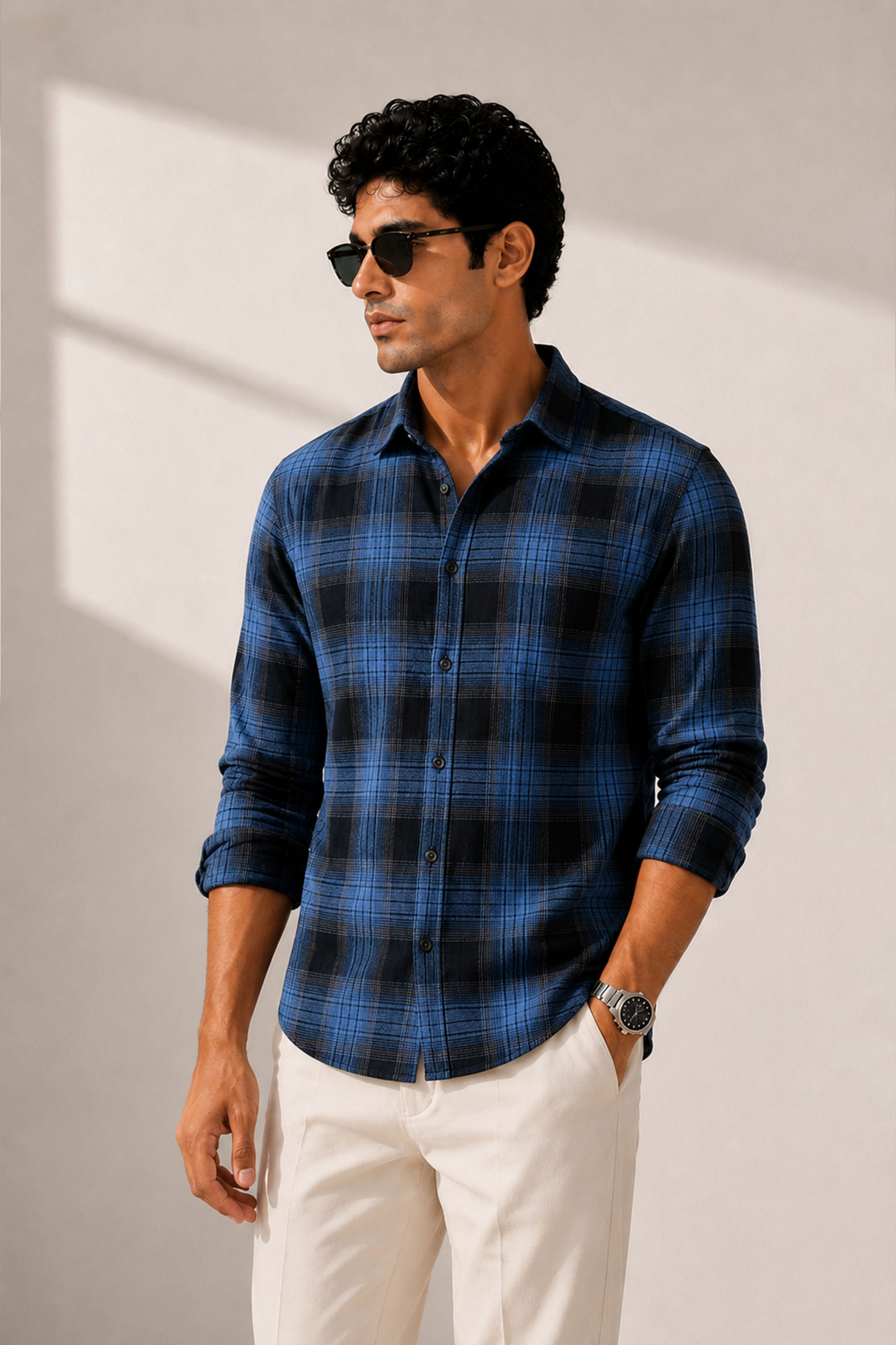 Boxy Fit Oversize Shirt Blue