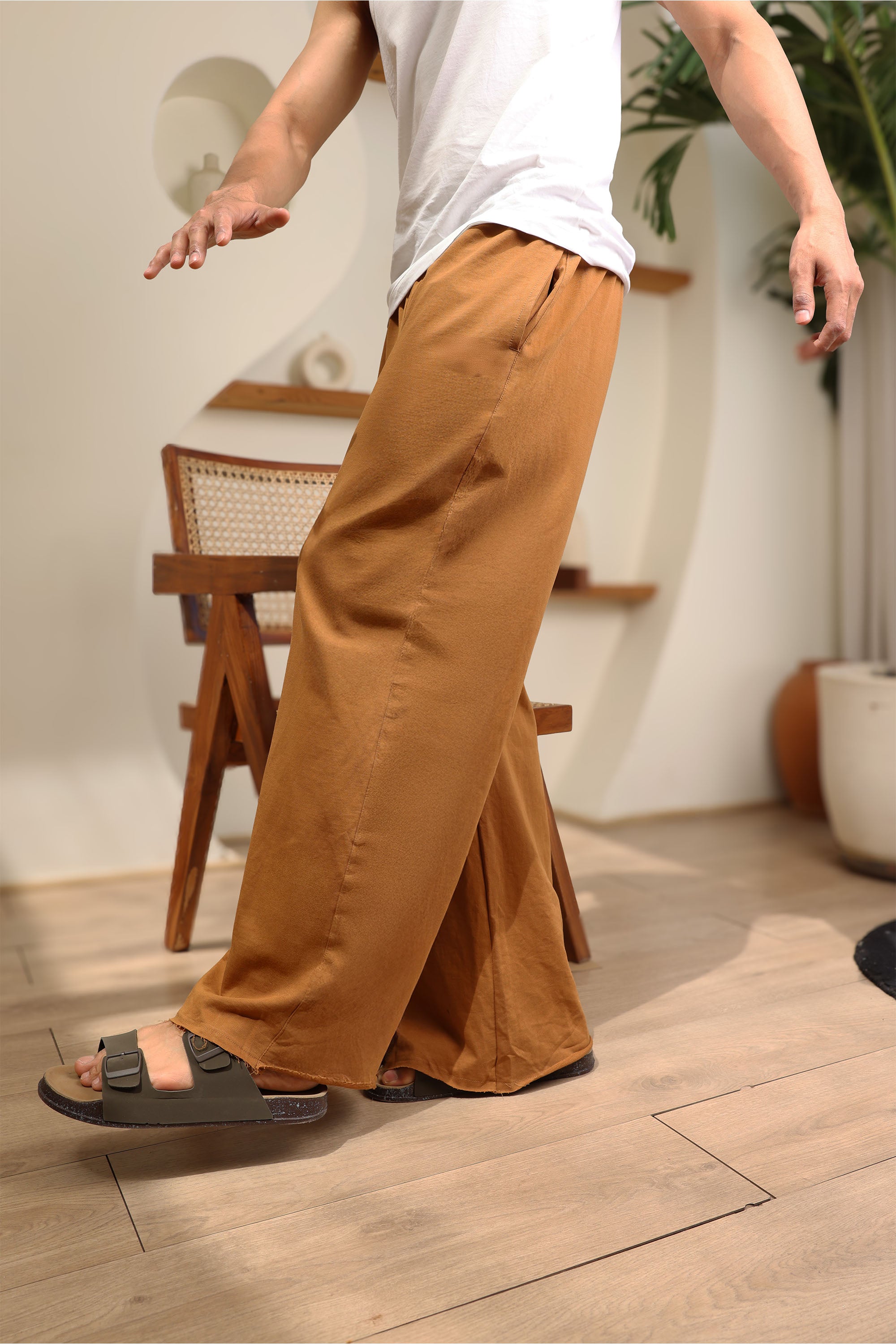 Brown Loose Fit Pants