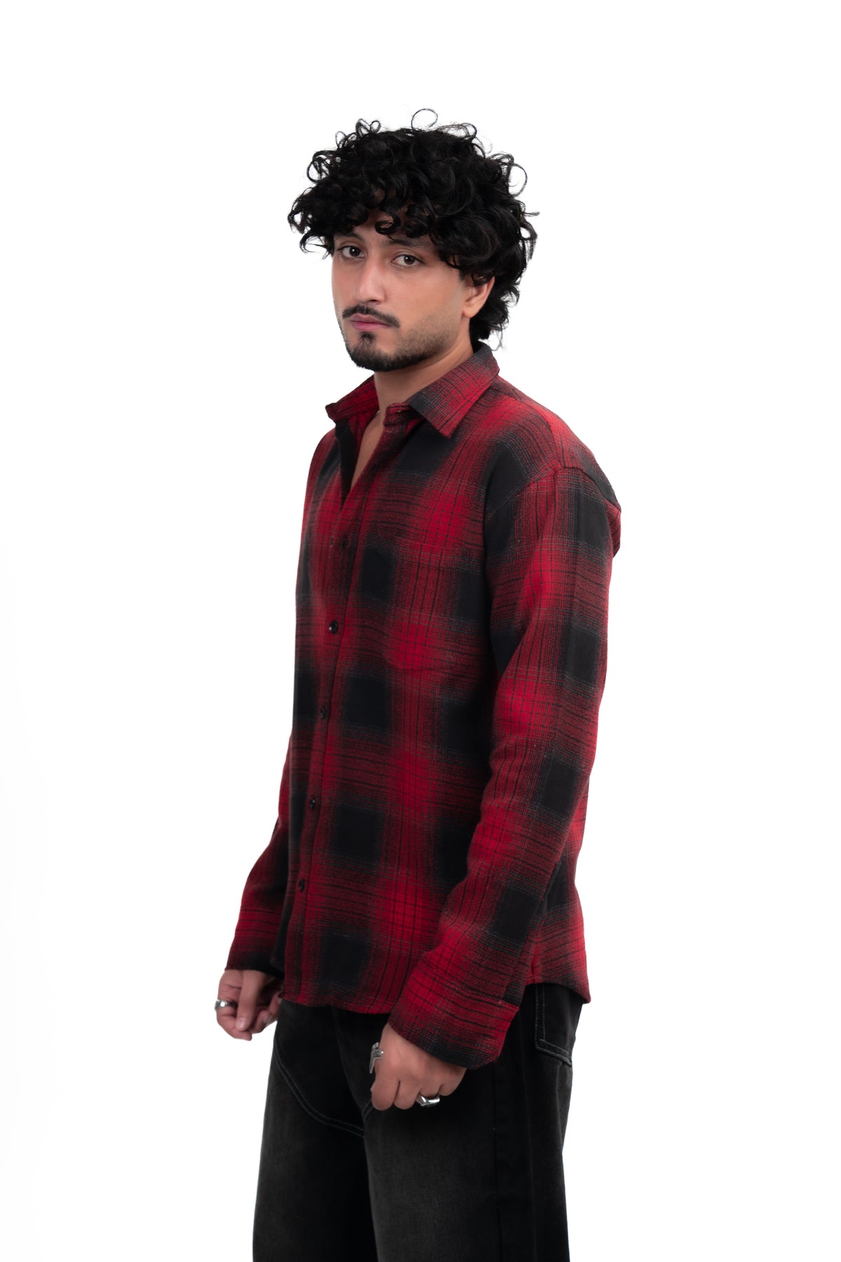 Red Structured Checks Shirt