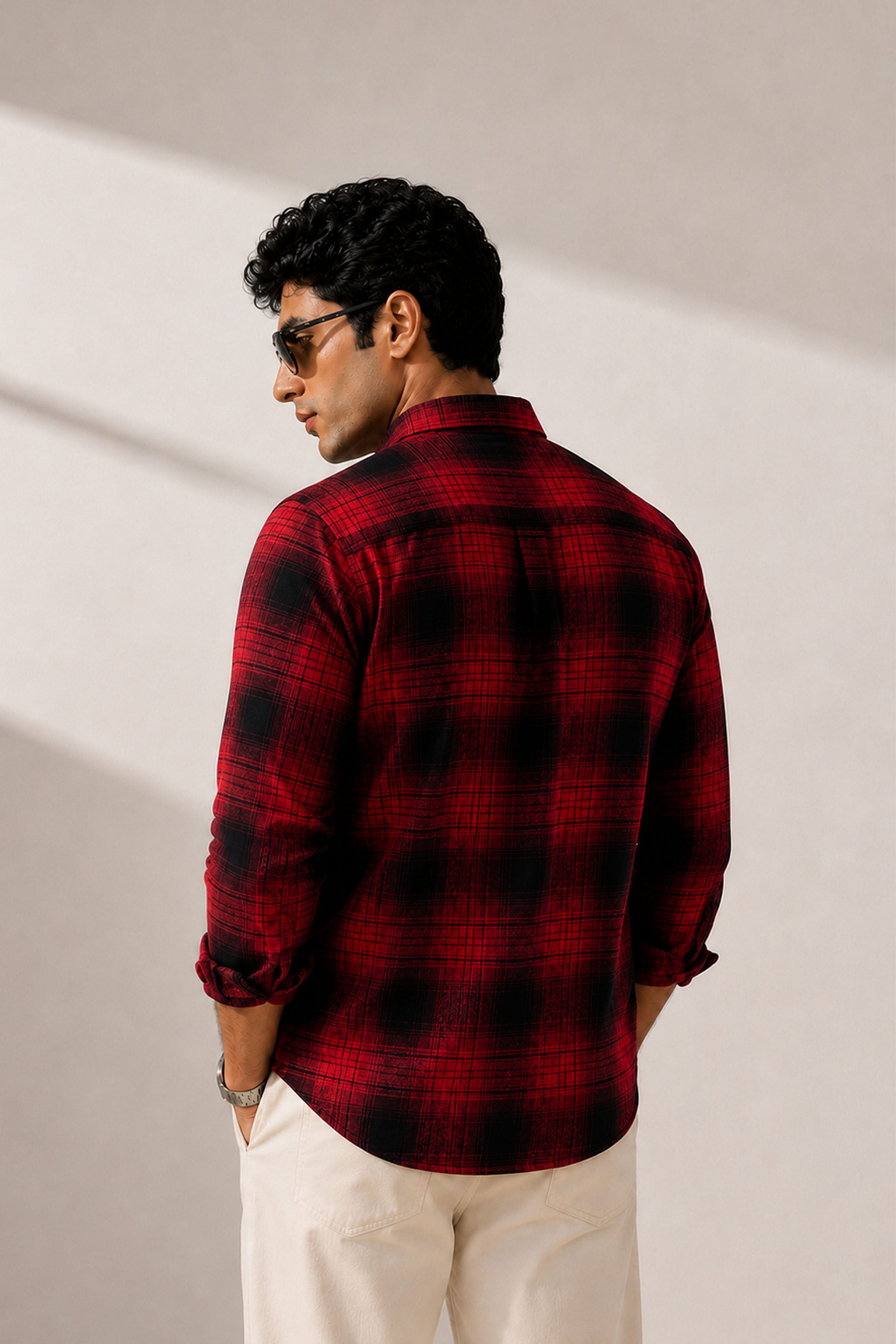 Boxy Fit Oversize Shirt Red