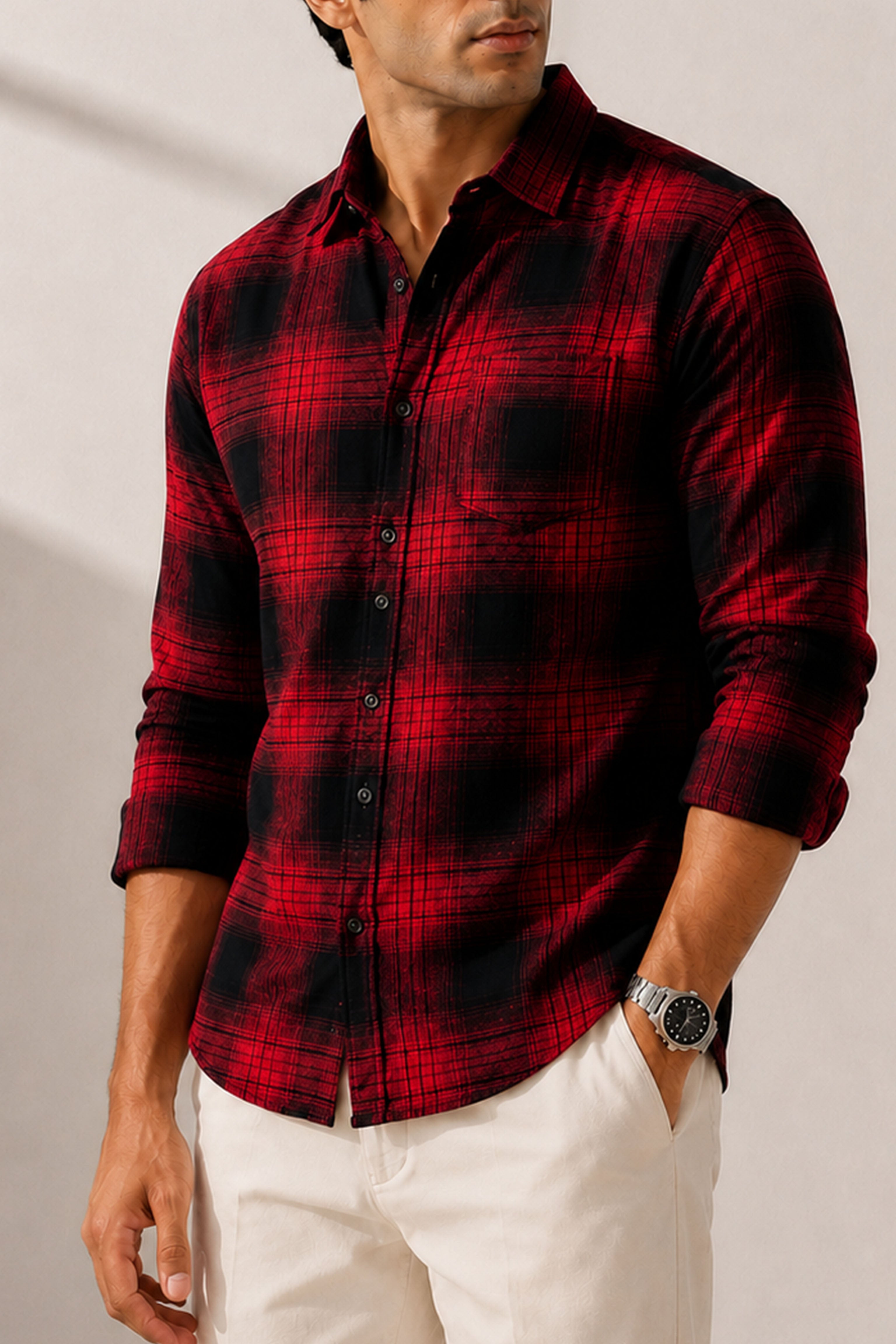 Boxy Fit Oversize Shirt Red