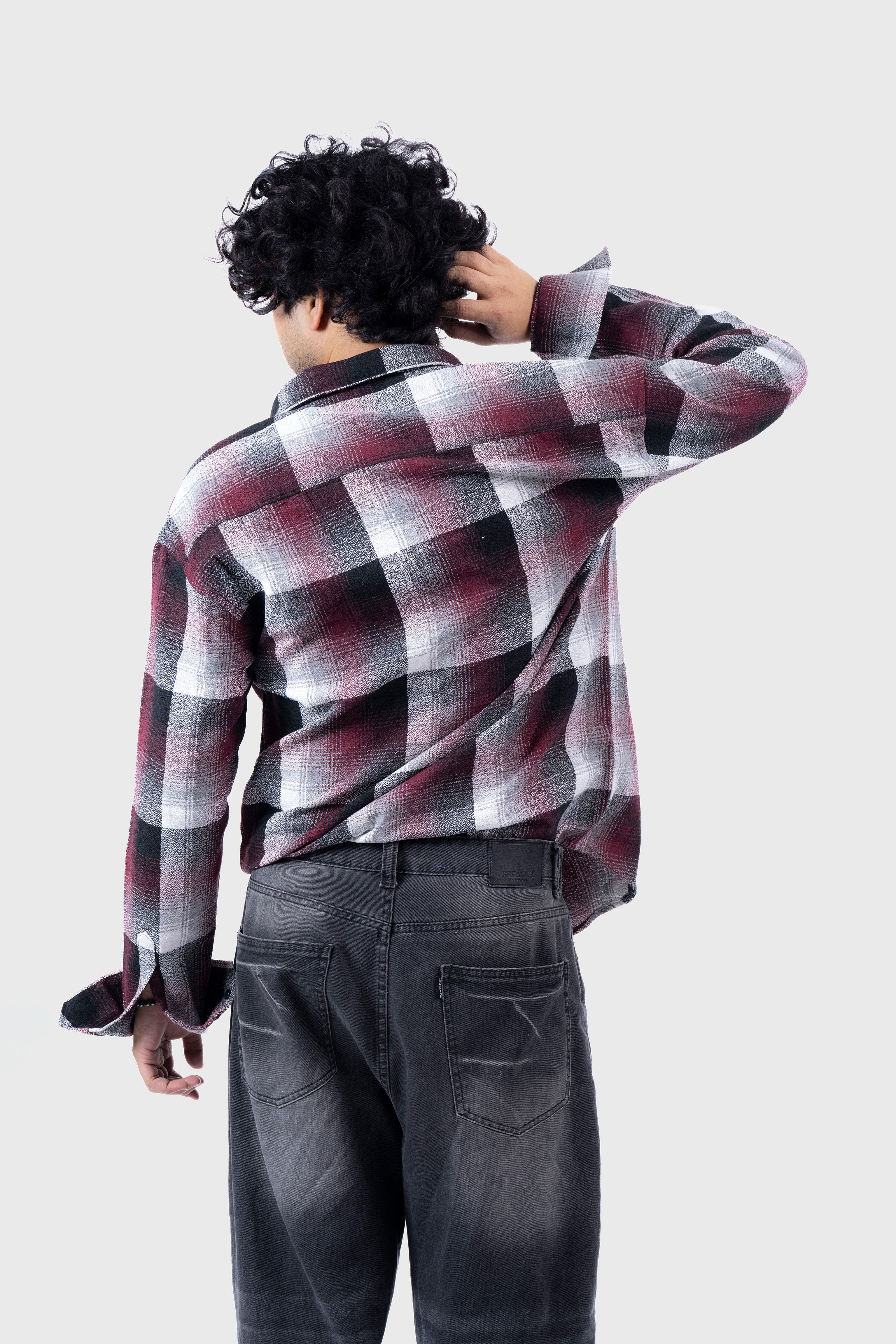 Maroon Structured Checks Shirt