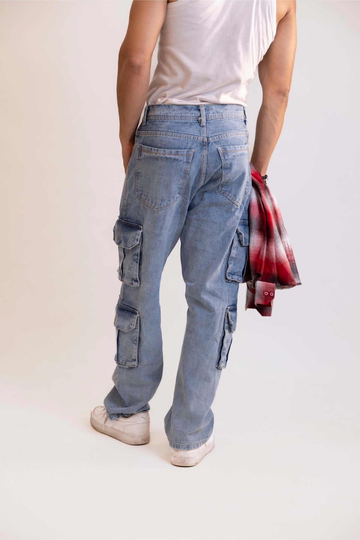Ocean Blue Men's Baggy Straight Cargo Jeans