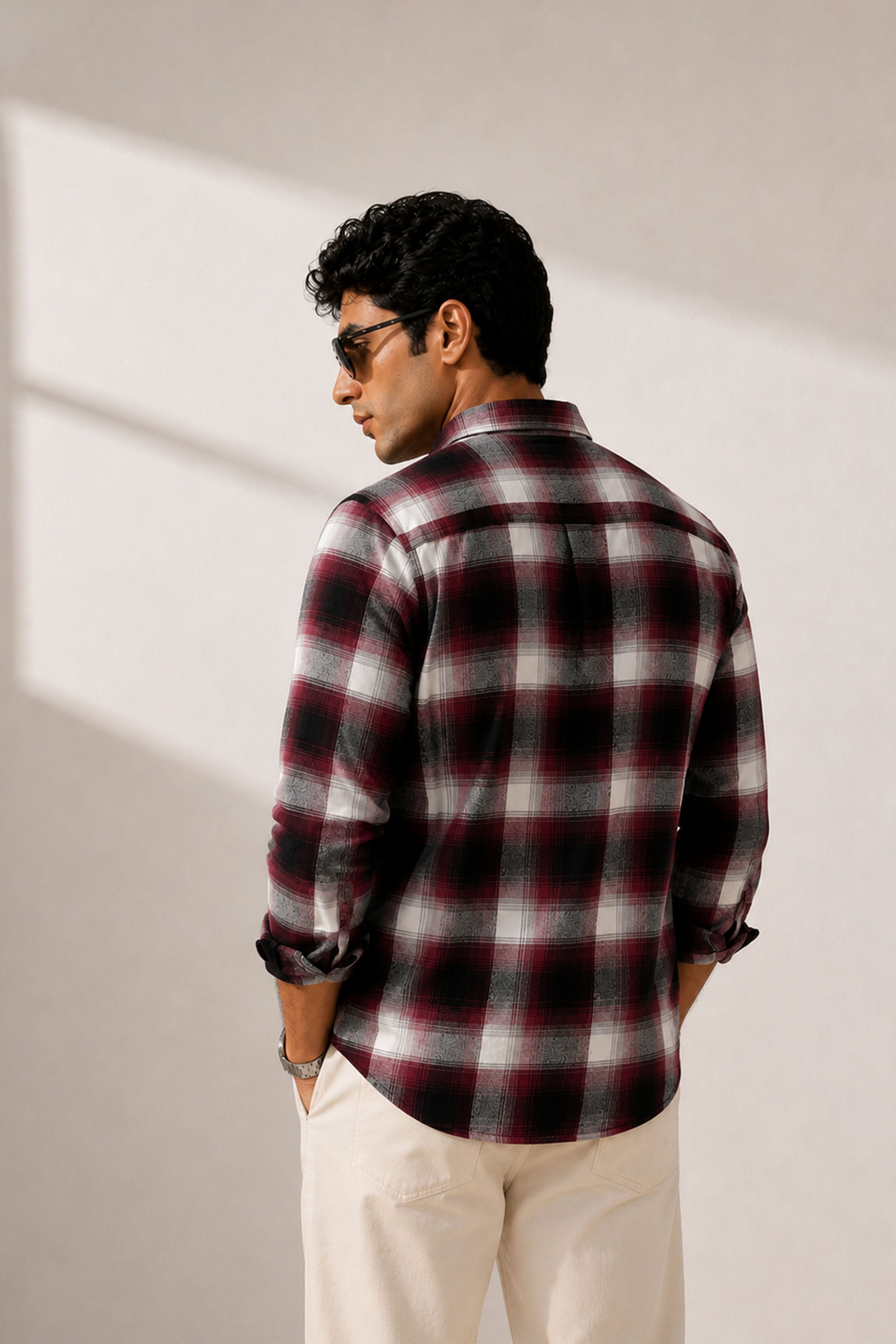 Boxy Fit Oversize Shirt Maroon