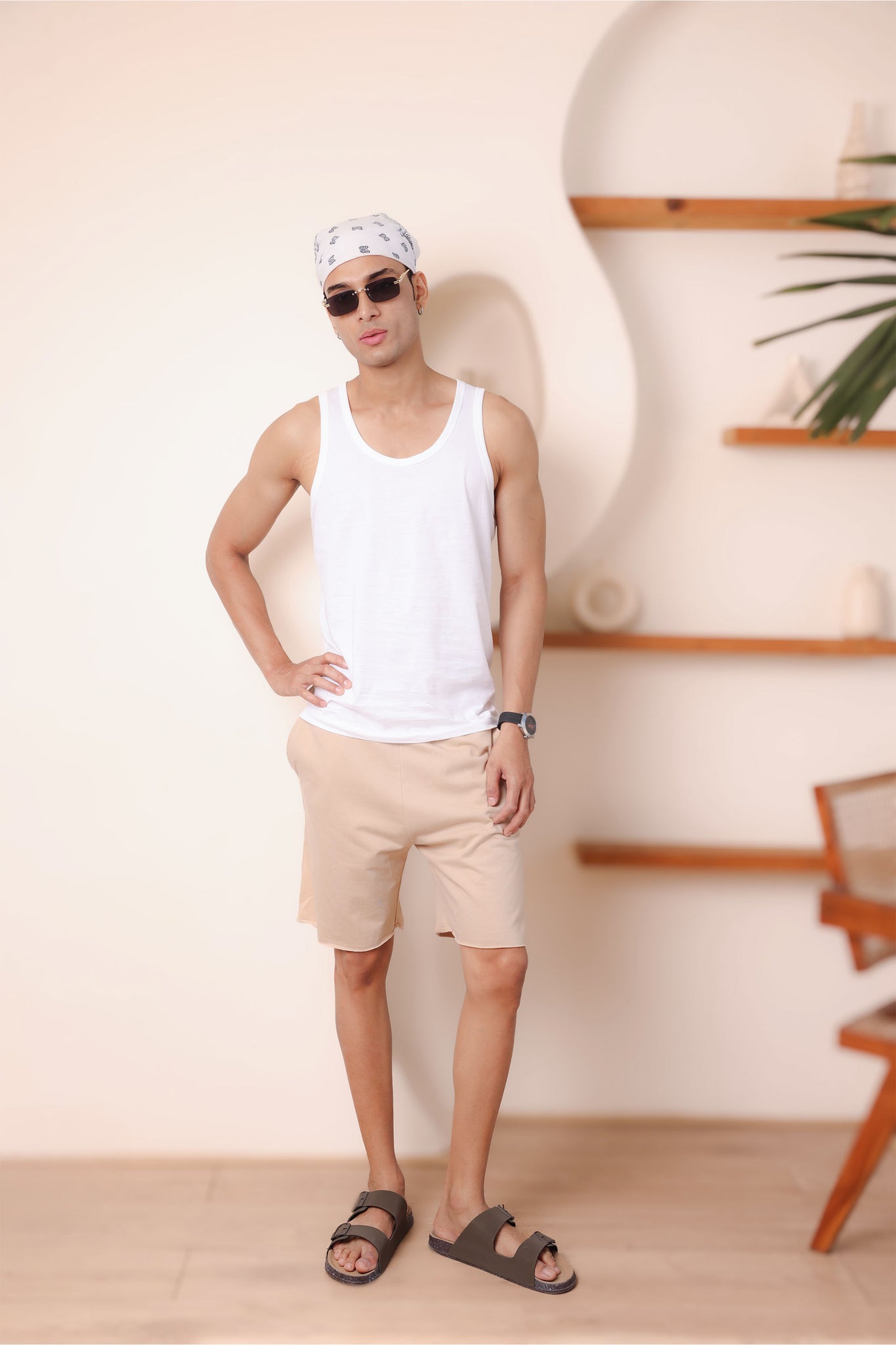 Easy Day Cotton Beige Shorts