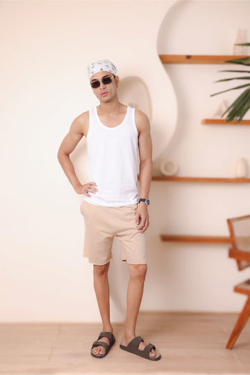 Easy Day Cotton Beige Shorts