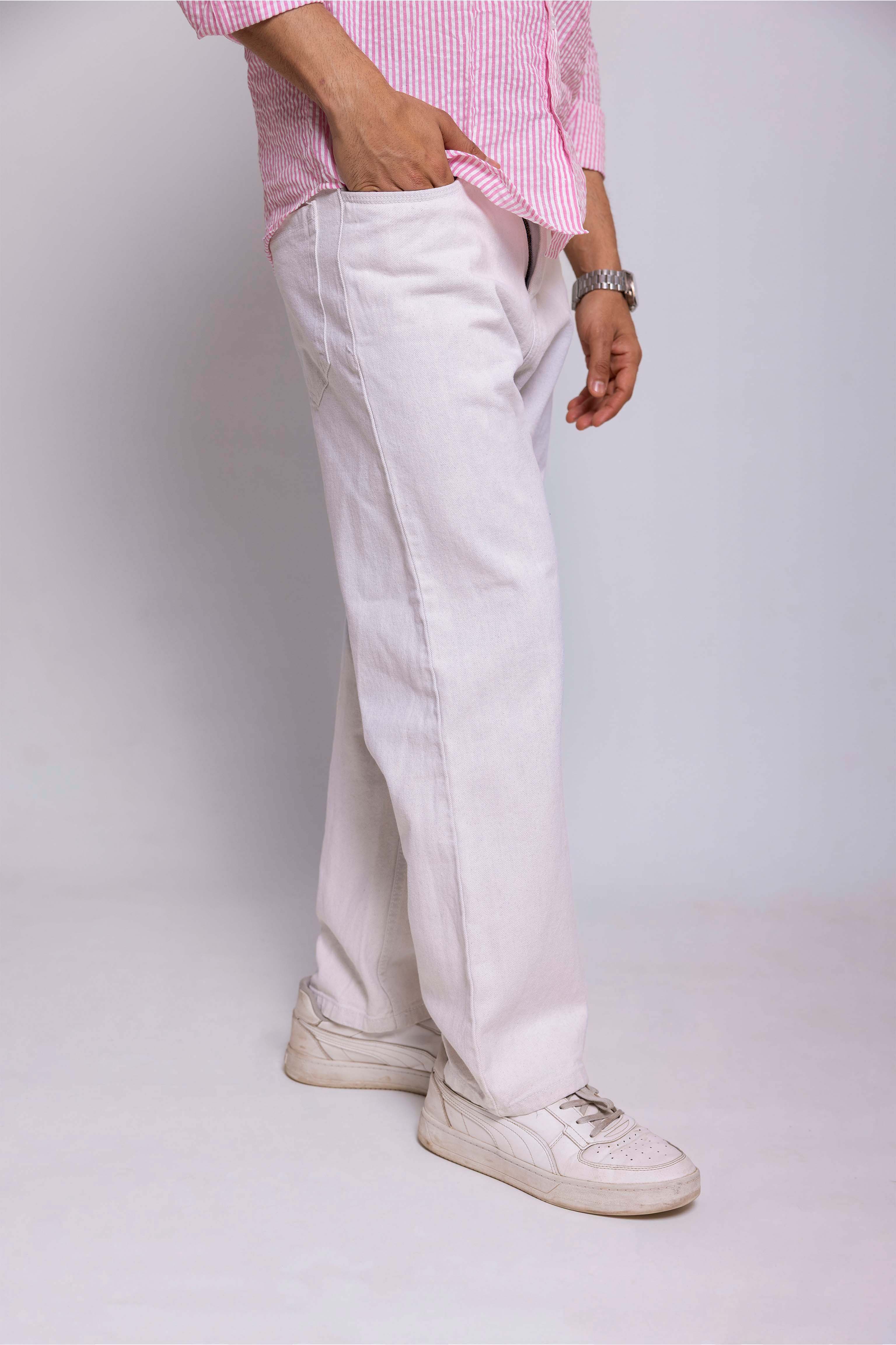 classic Off White men's straight jeans