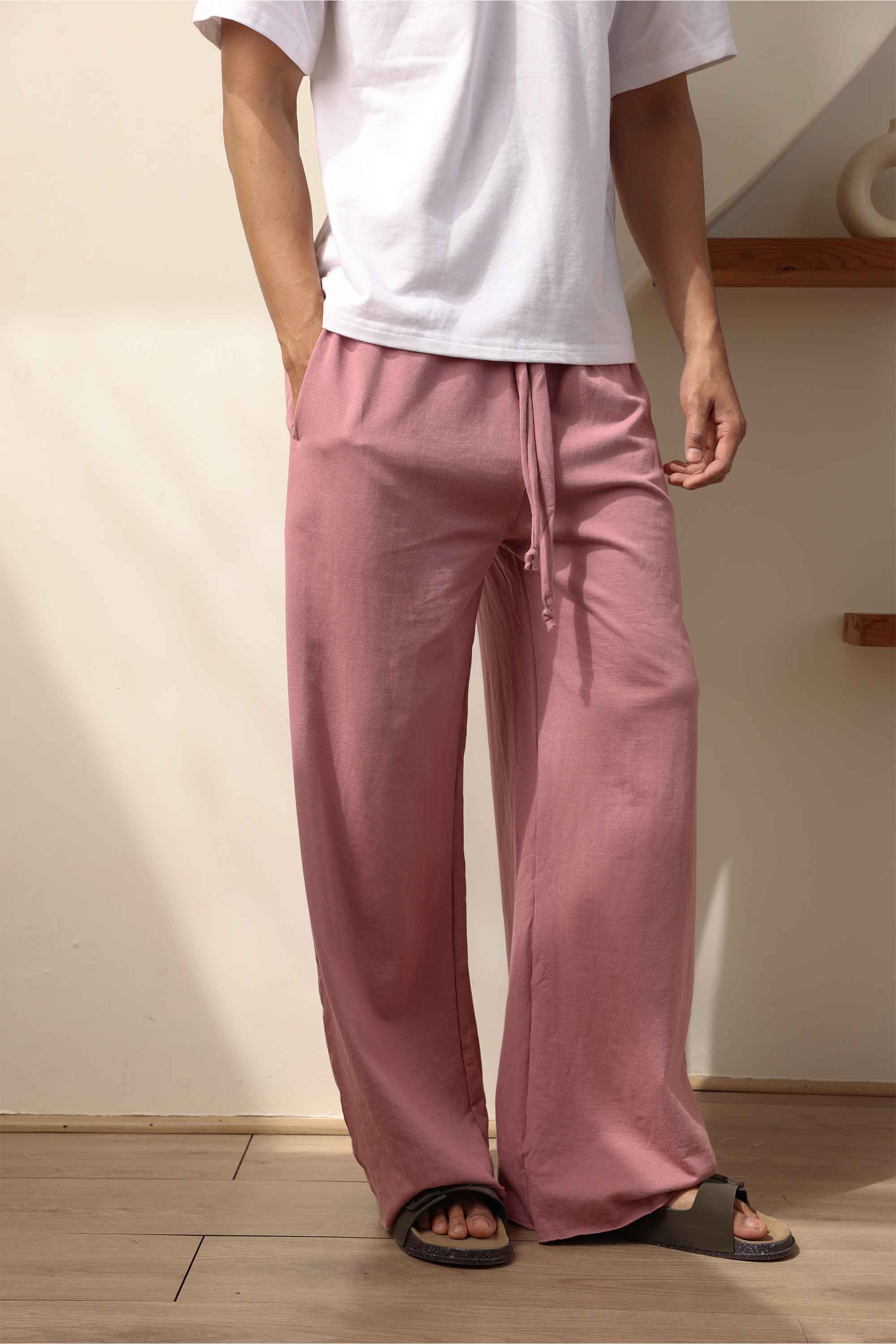 Onion Pink Loose Fit Pants