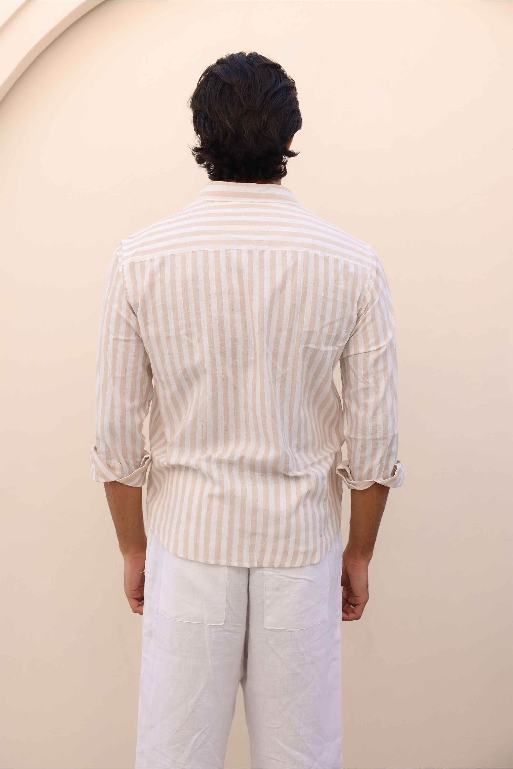 Regular-Fit Short-Sleeved Linen-Blend Shirt