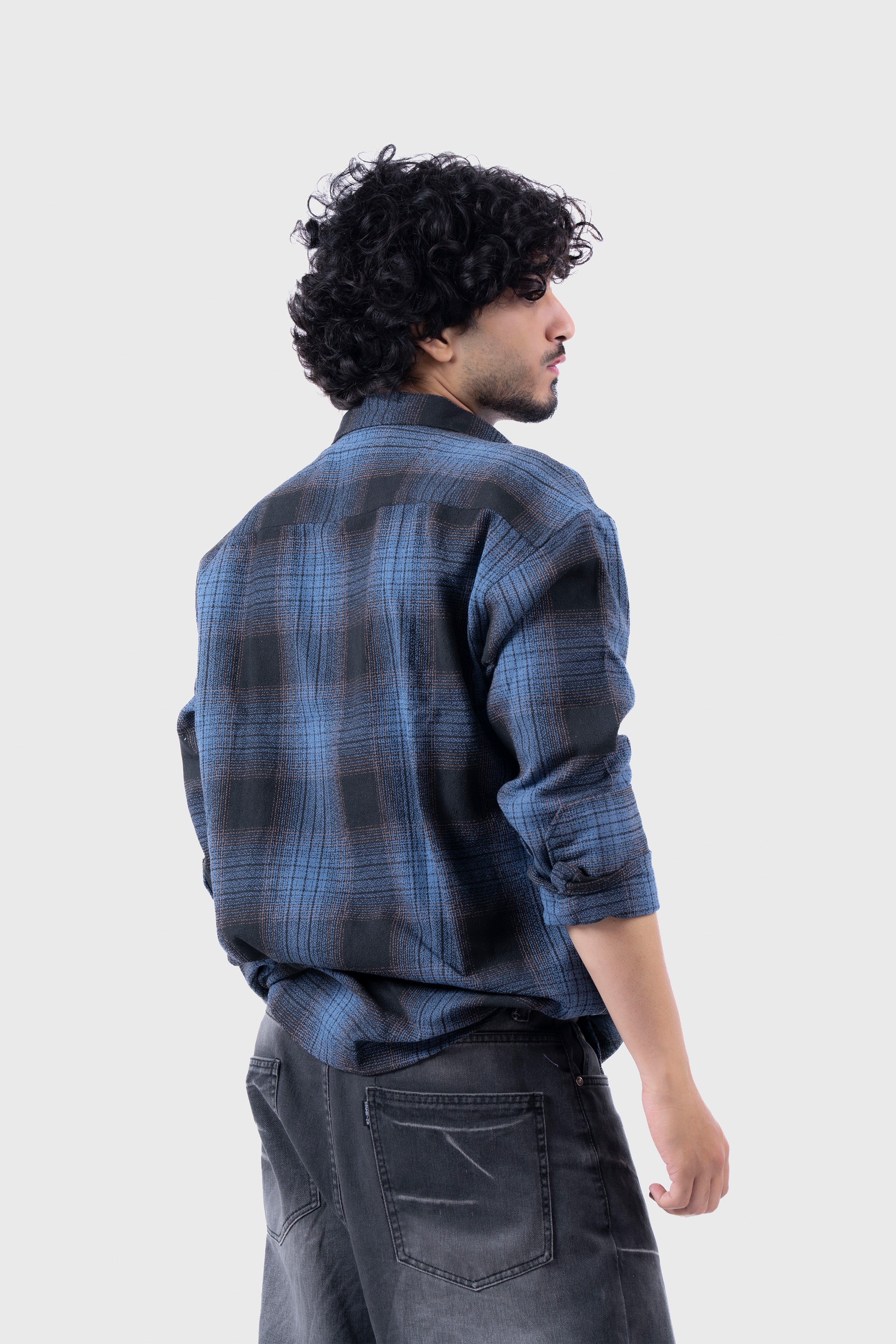 Blue Structured Checks Shirt