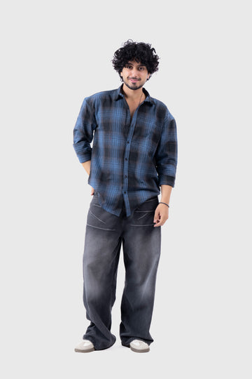 Blue Structured Checks Shirt