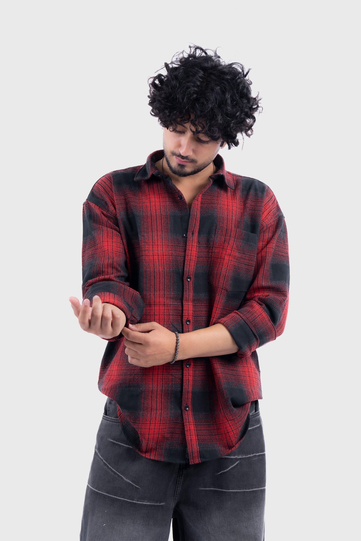 Red Structured Checks Shirt