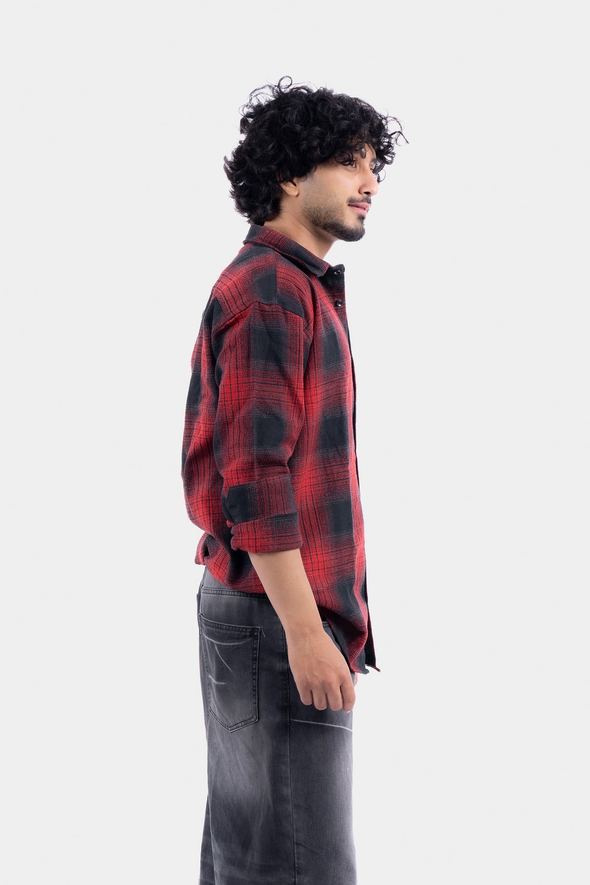 Red Structured Checks Shirt