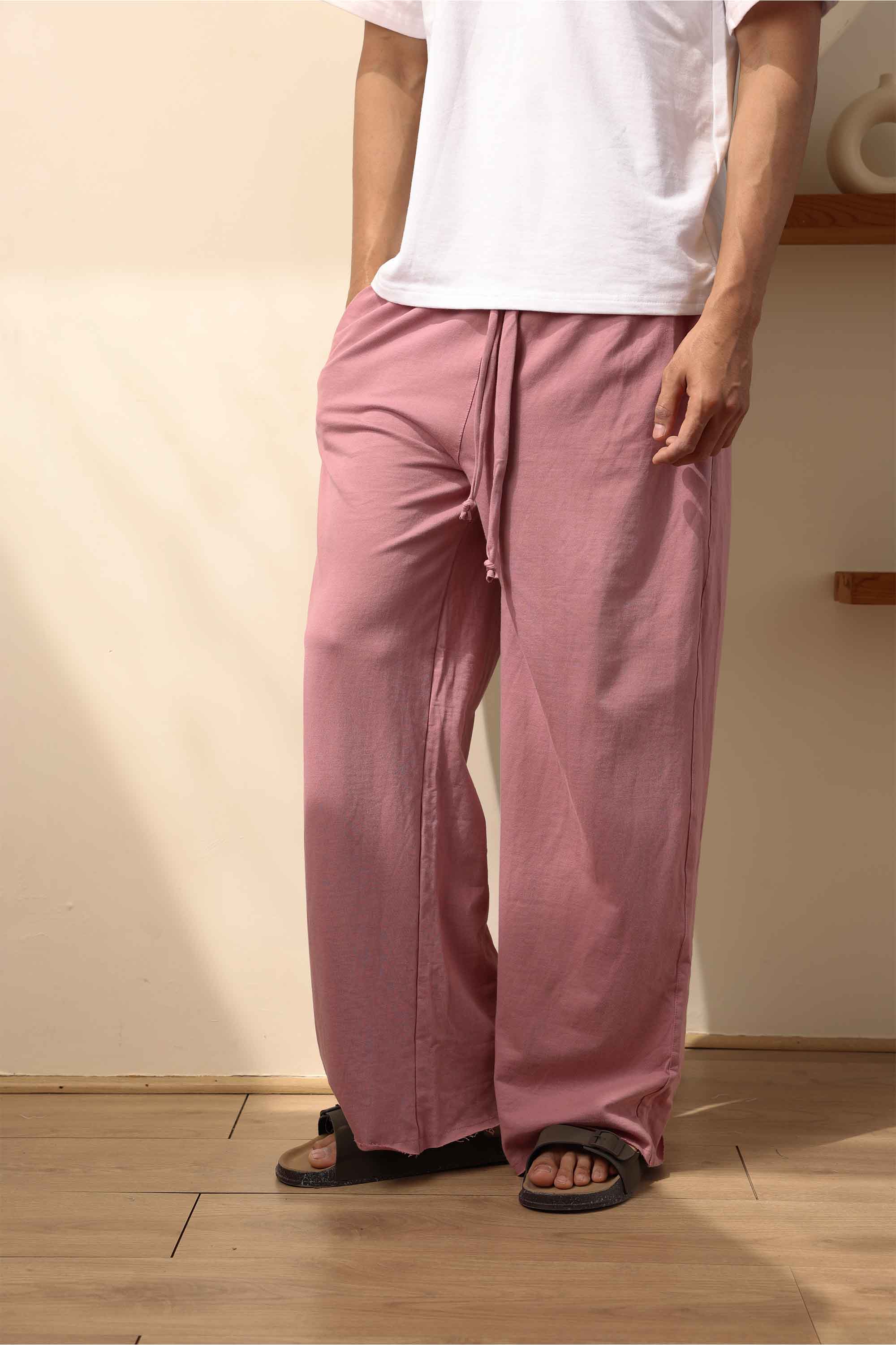 Onion Pink Loose Fit Pants