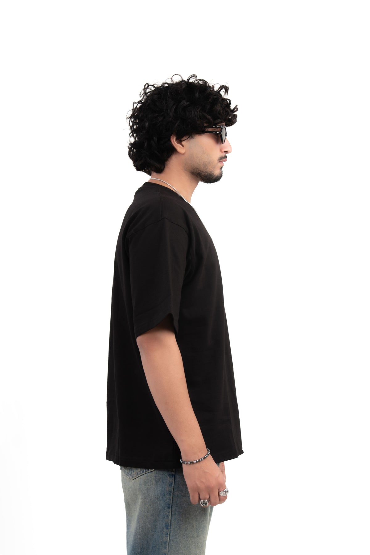 Black Solid Oversize T-Shirt