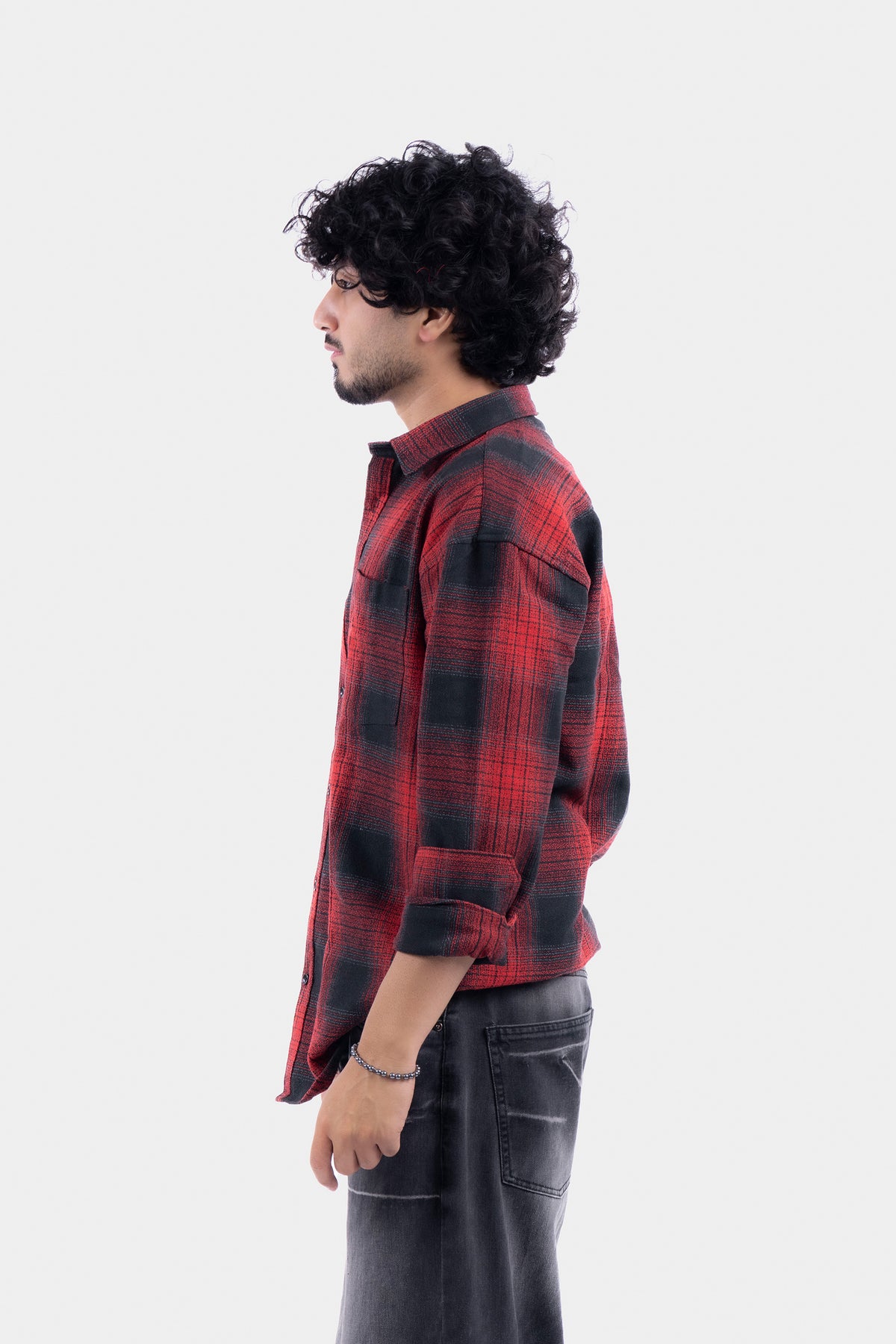 Red Structured Checks Shirt