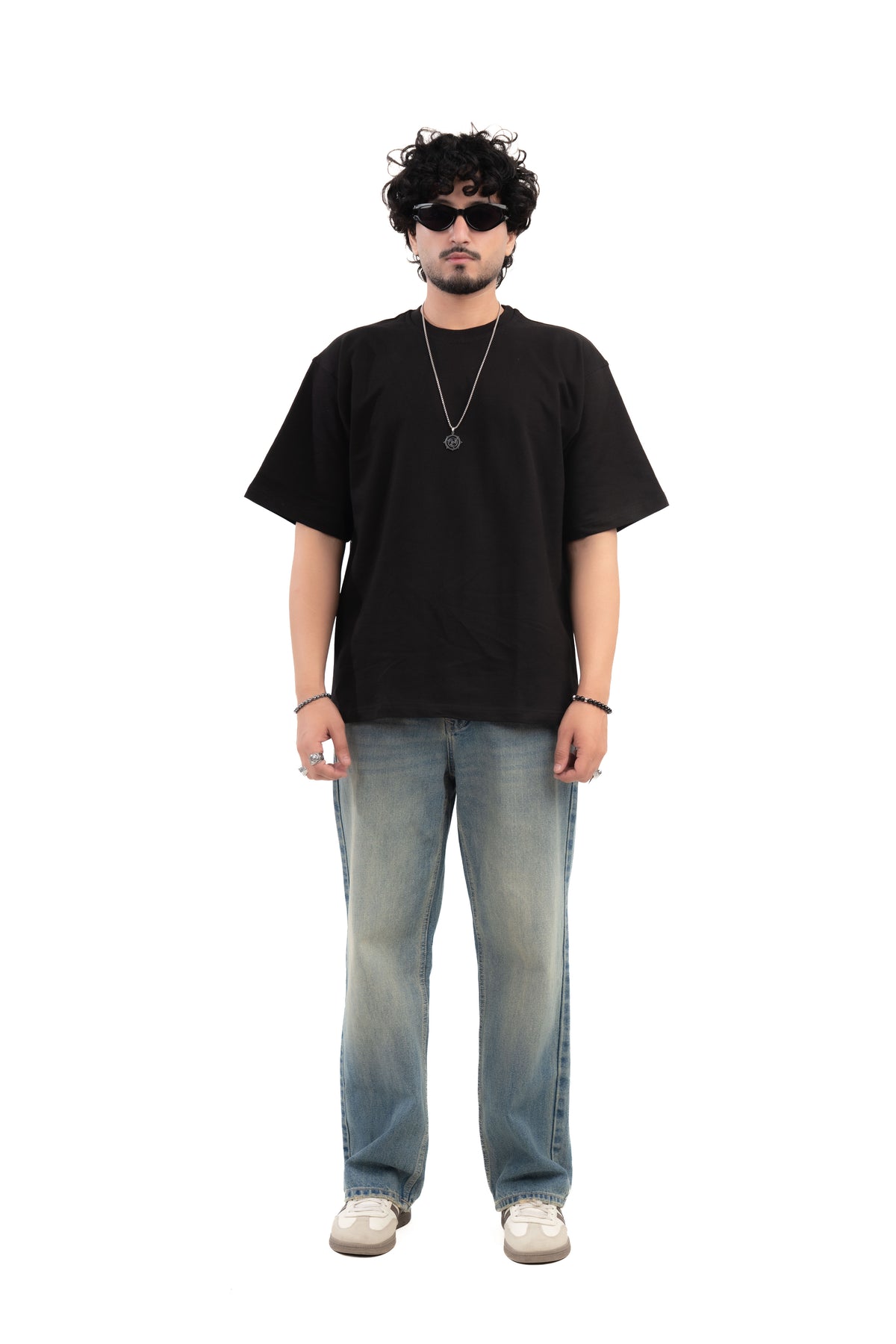 Black Solid Oversize T-Shirt