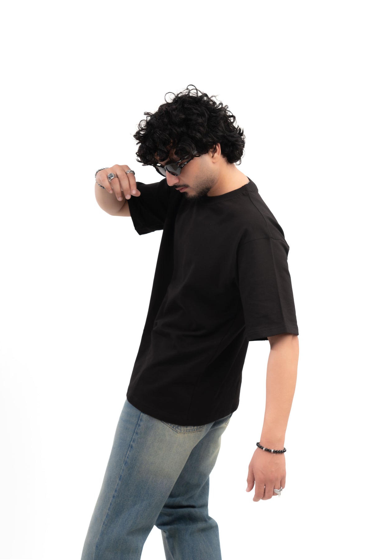 Black Solid Oversize T-Shirt