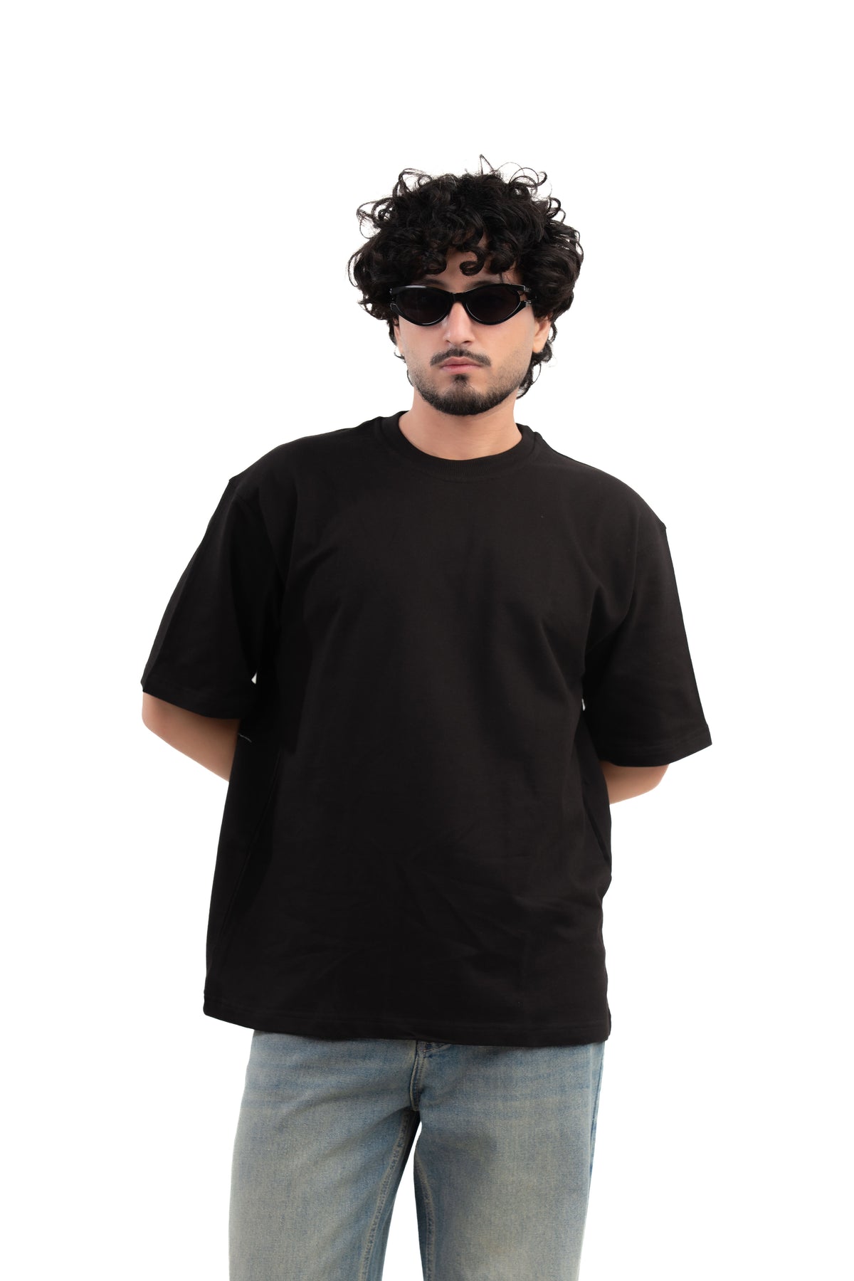 Black Solid Oversize T-Shirt