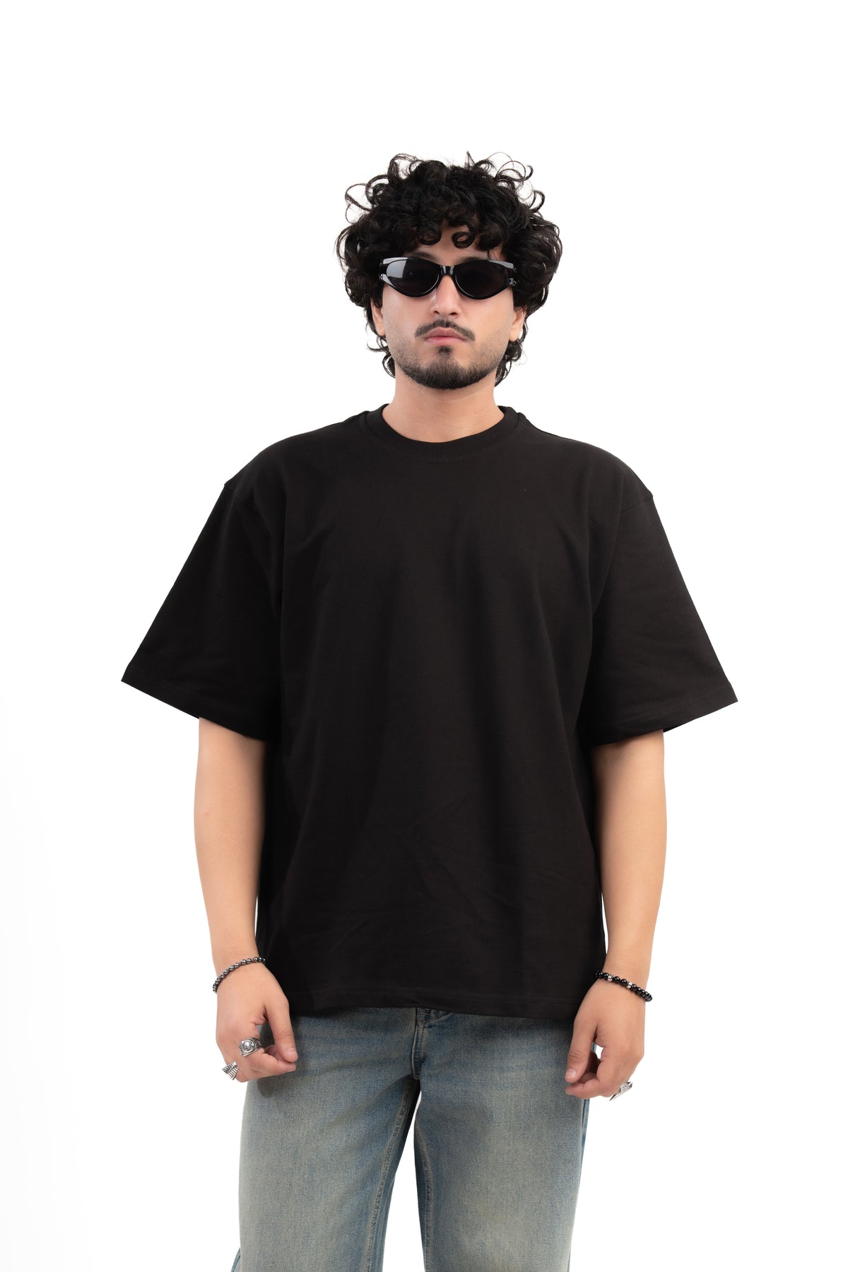 Black Solid Oversize T-Shirt