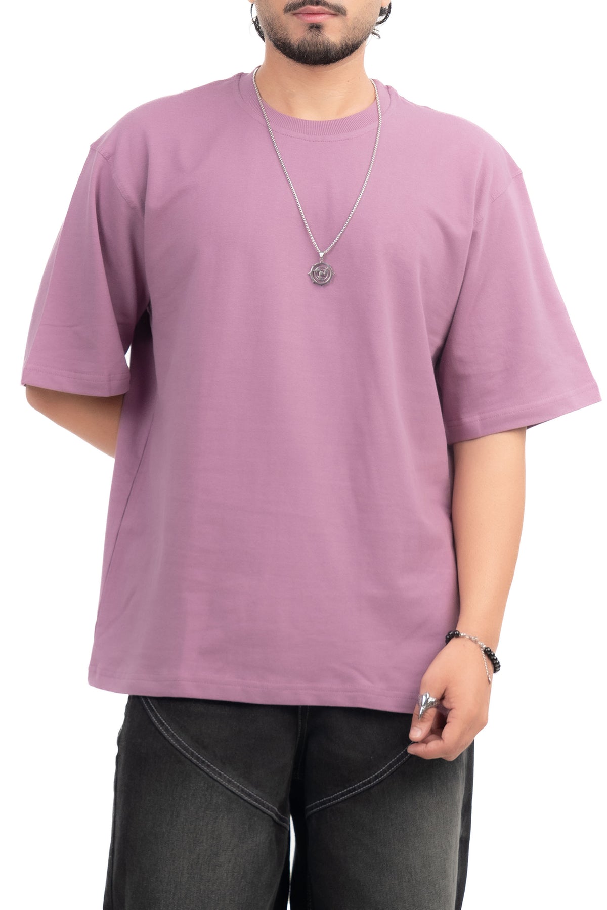 Mauve Solid Oversize T-Shirt