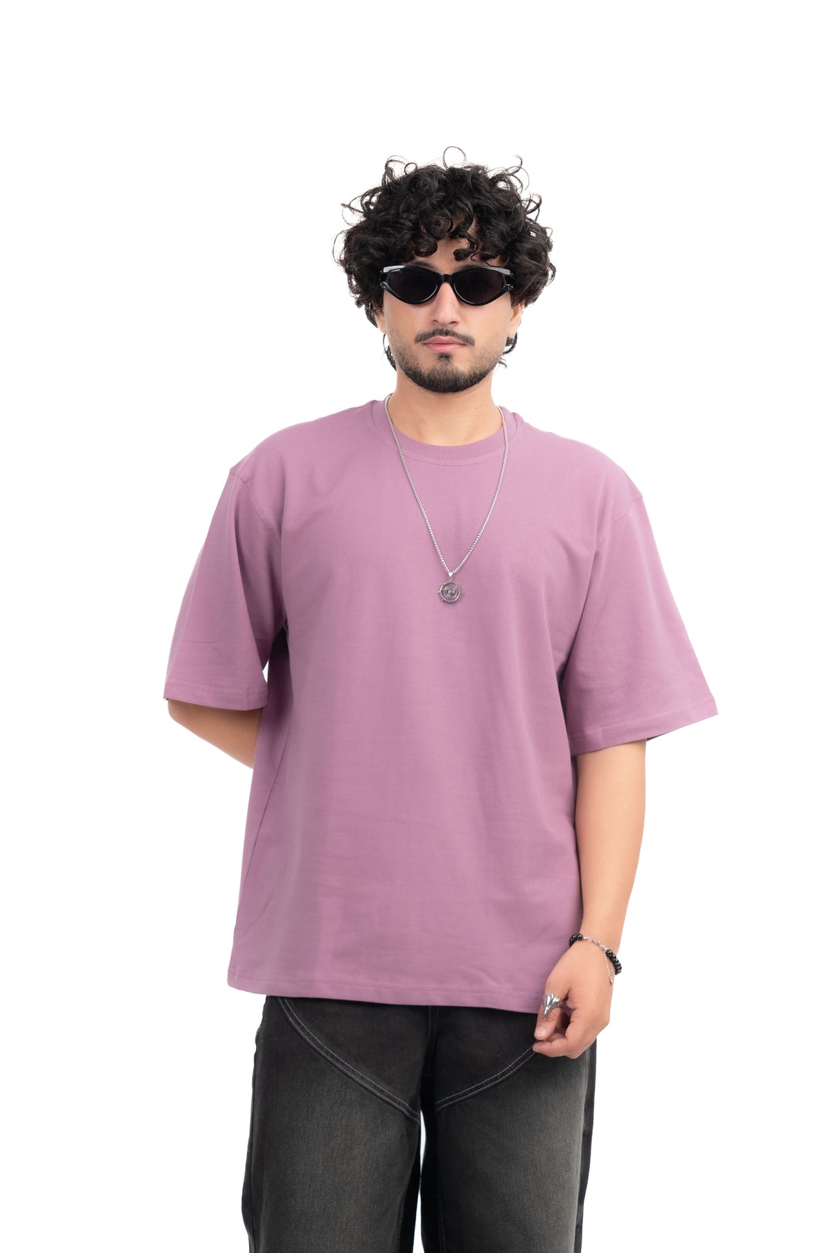 Mauve Solid Oversize T-Shirt