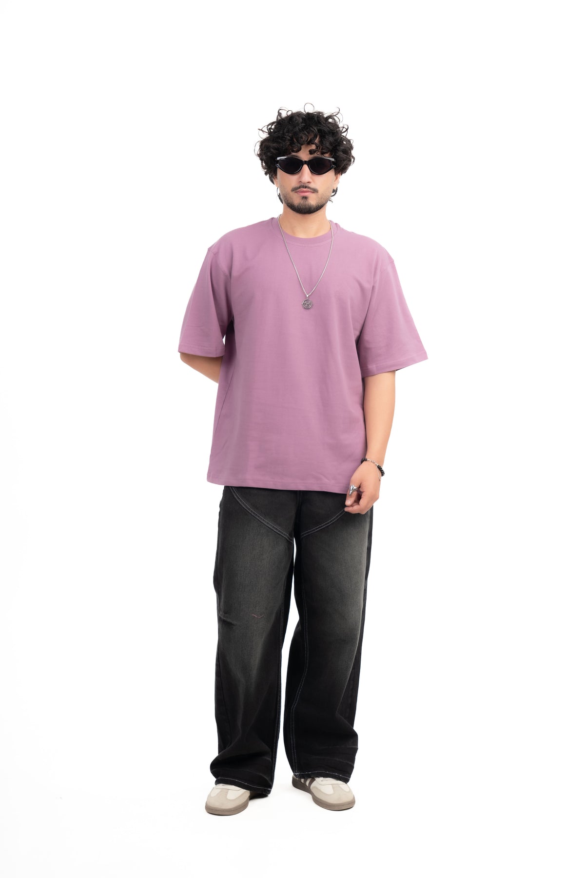 Mauve Solid Oversize T-Shirt