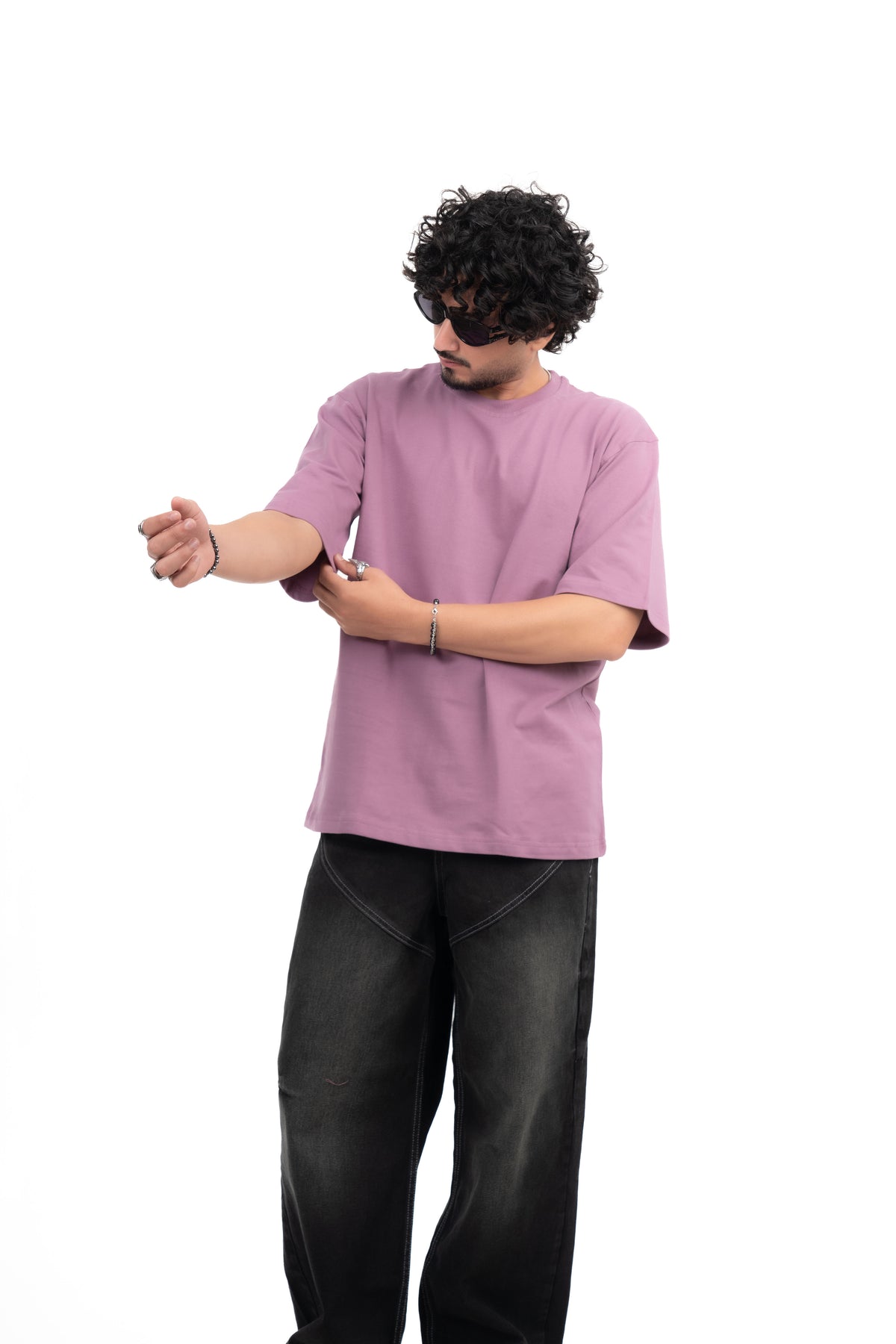 Mauve Solid Oversize T-Shirt