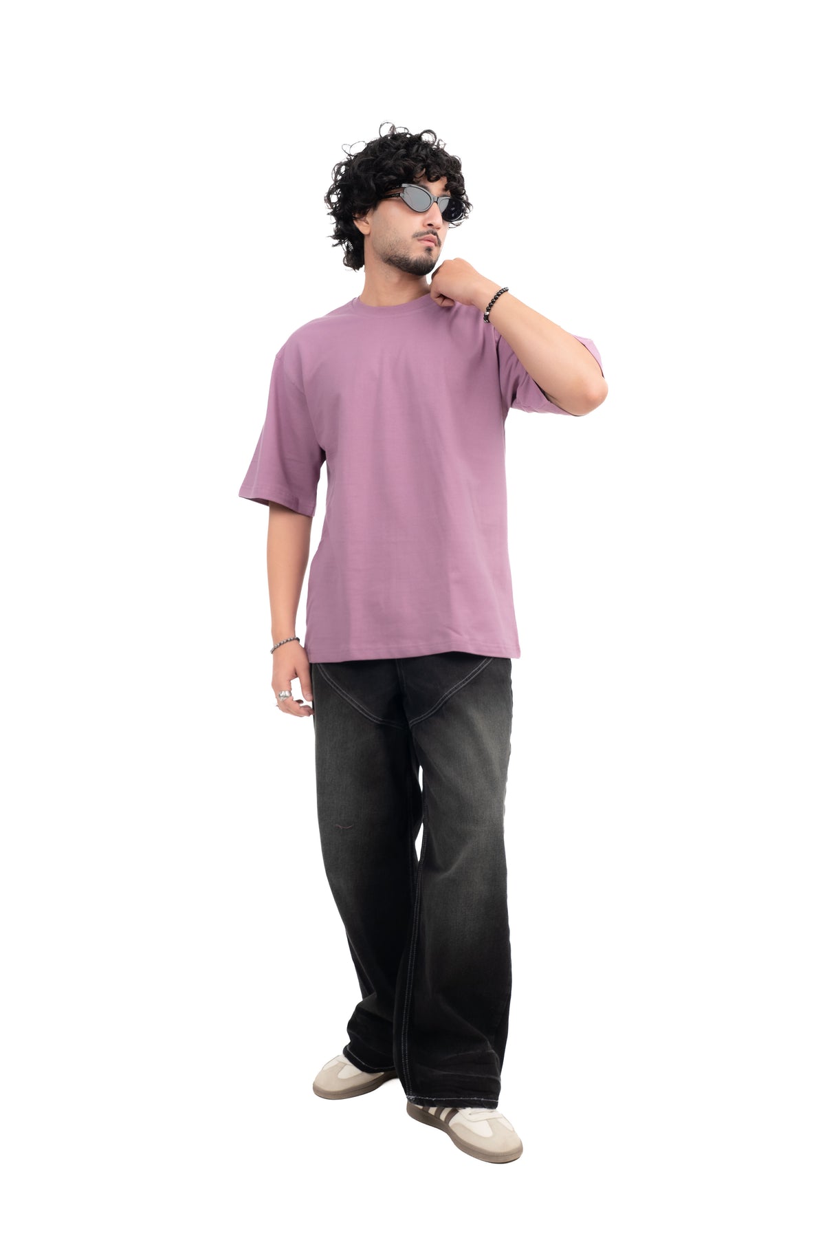 Mauve Solid Oversize T-Shirt