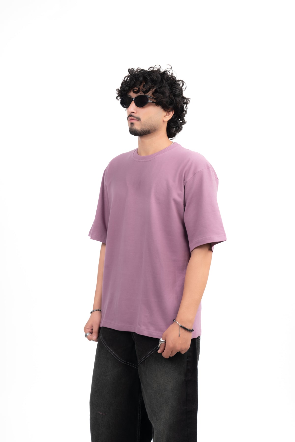 Mauve Solid Oversize T-Shirt