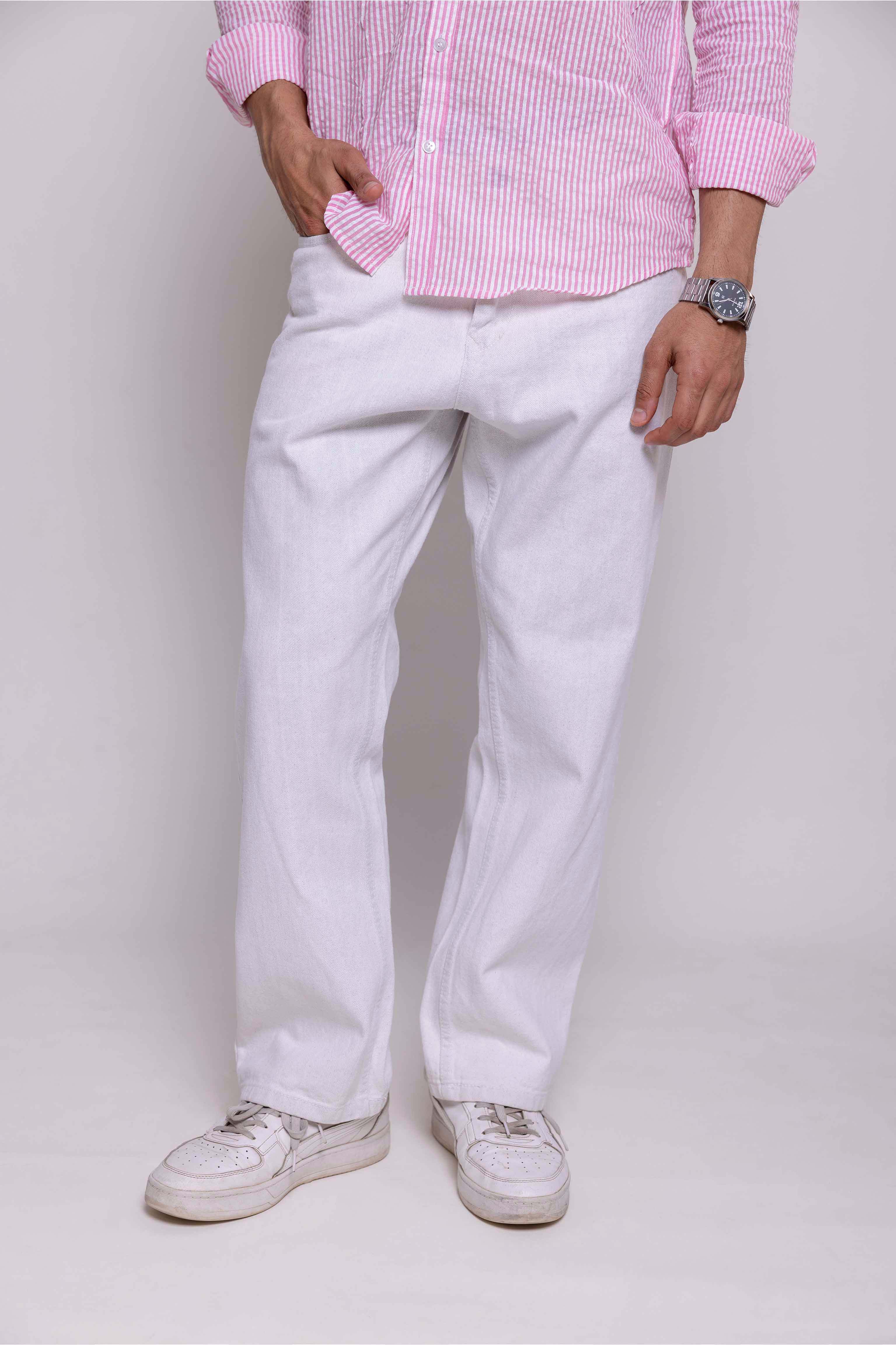 classic Off White men's straight jeans