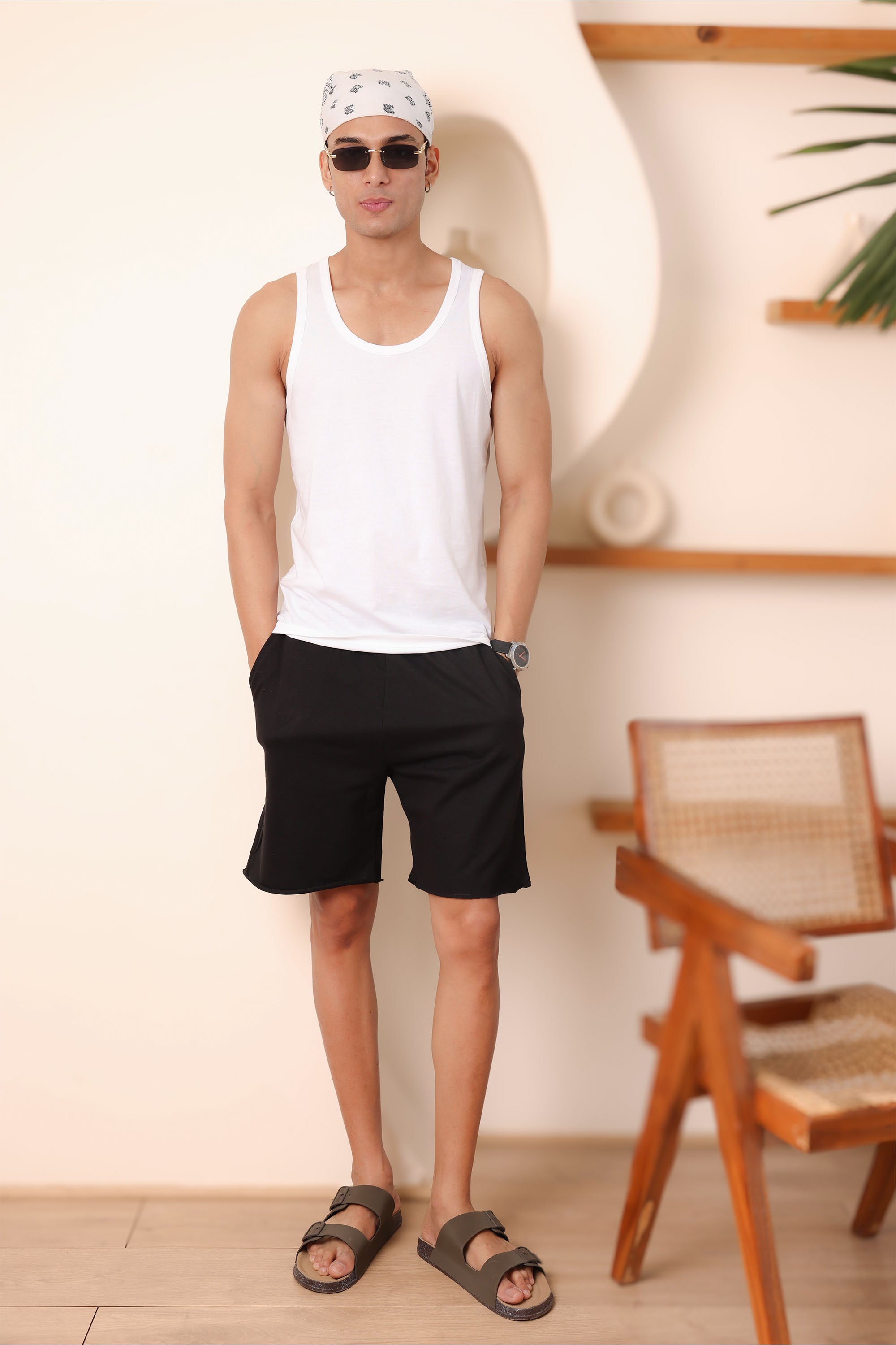 Easy Day Cotton Black Shorts
