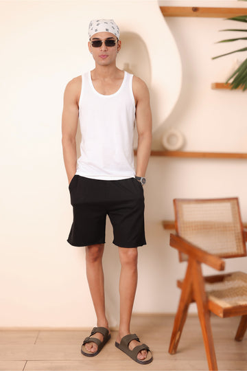 Easy Day Cotton Black Shorts