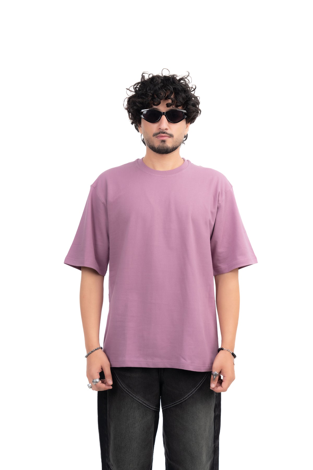 Mauve Solid Oversize T-Shirt