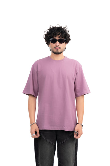 Mauve Solid Oversize T-Shirt