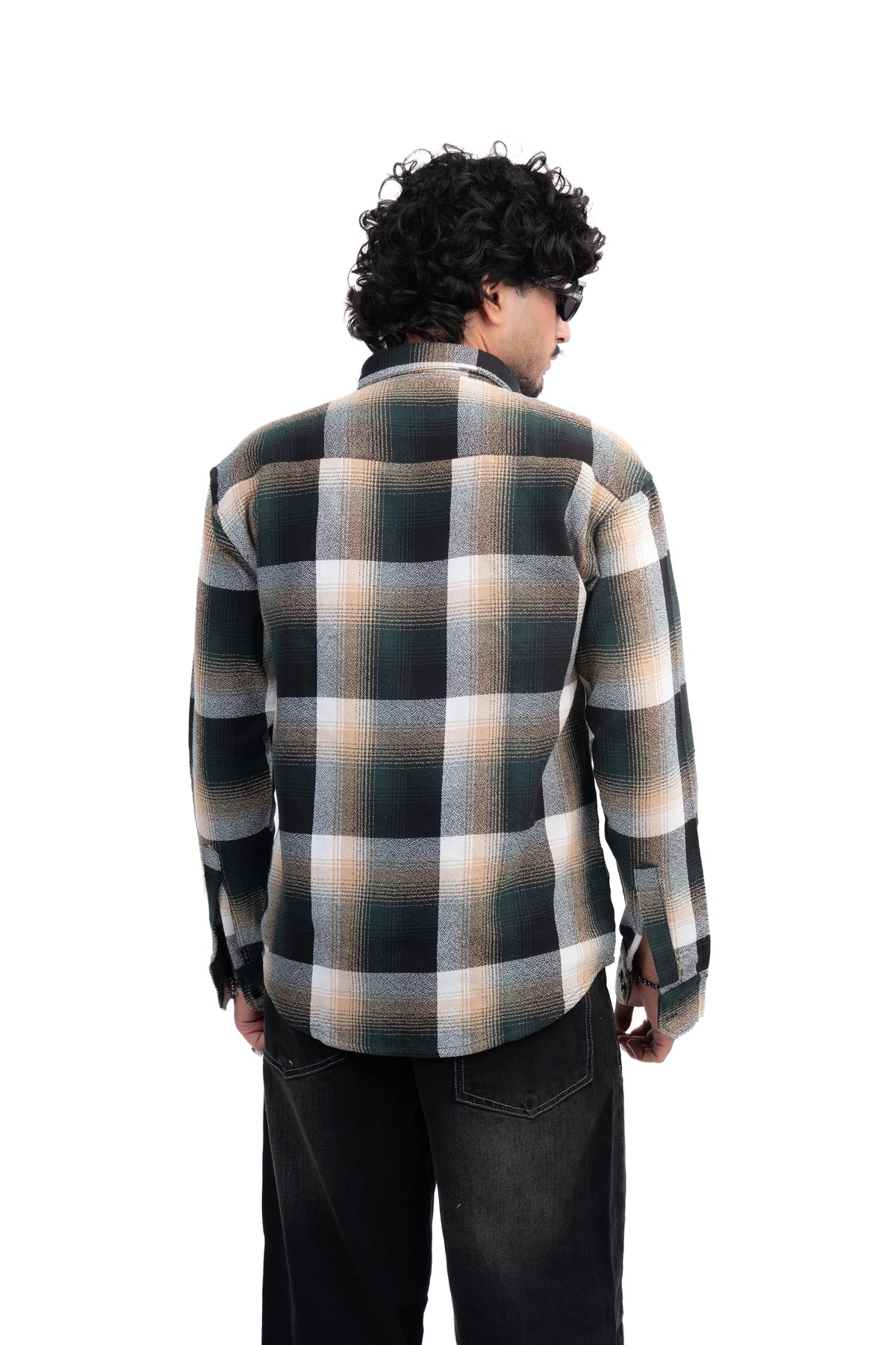 Green Structured Checks Shirt