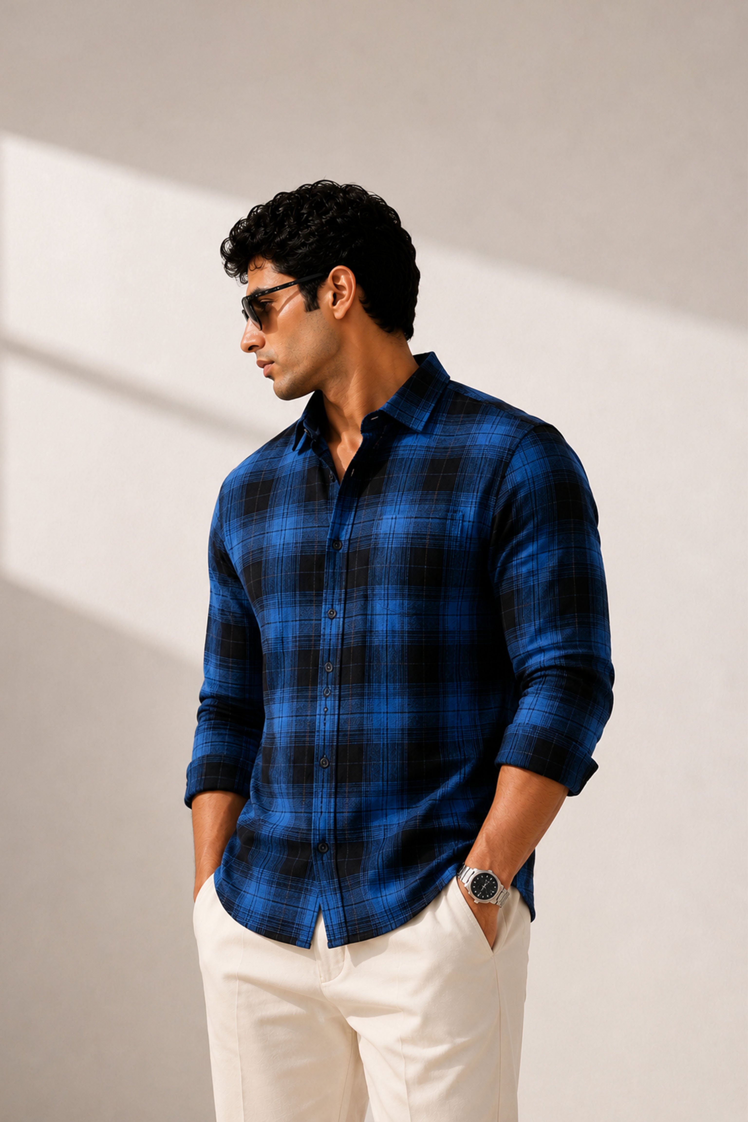 Boxy Fit Oversize Shirt Blue