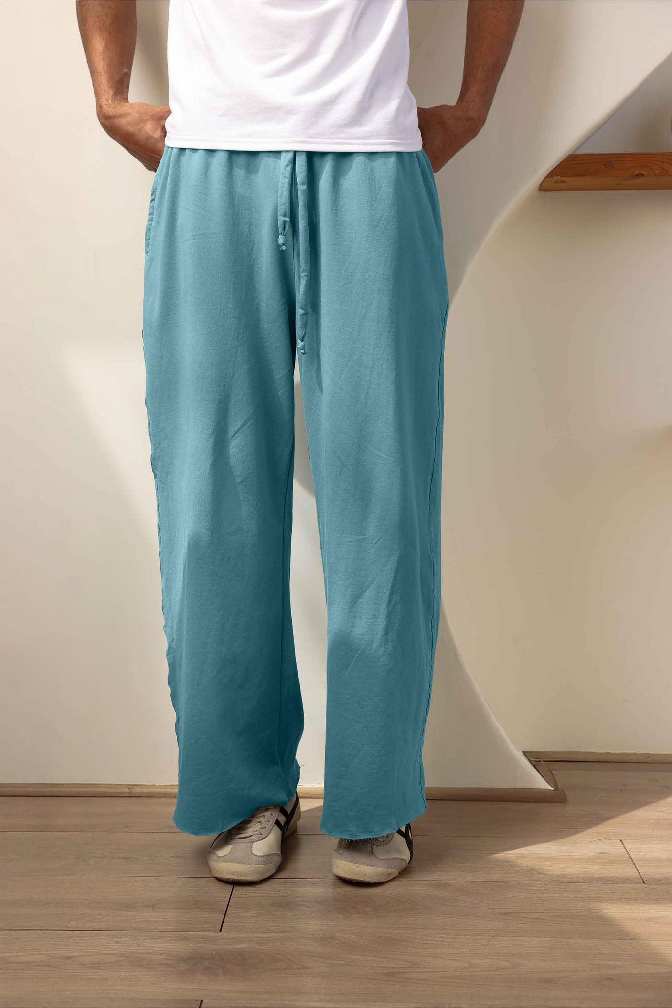 Teal Blue Loose Fit Pants