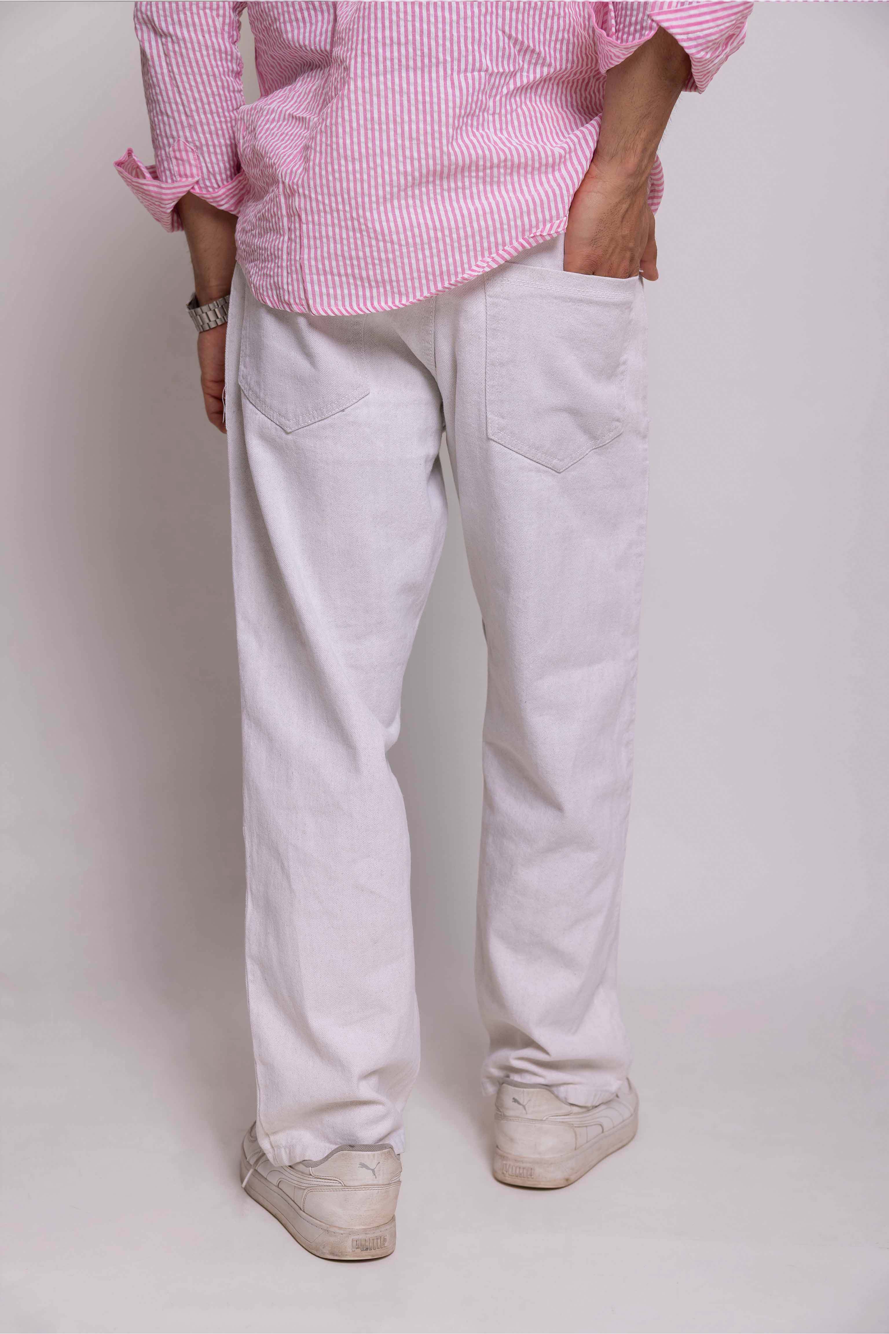 classic Off White men's straight jeans