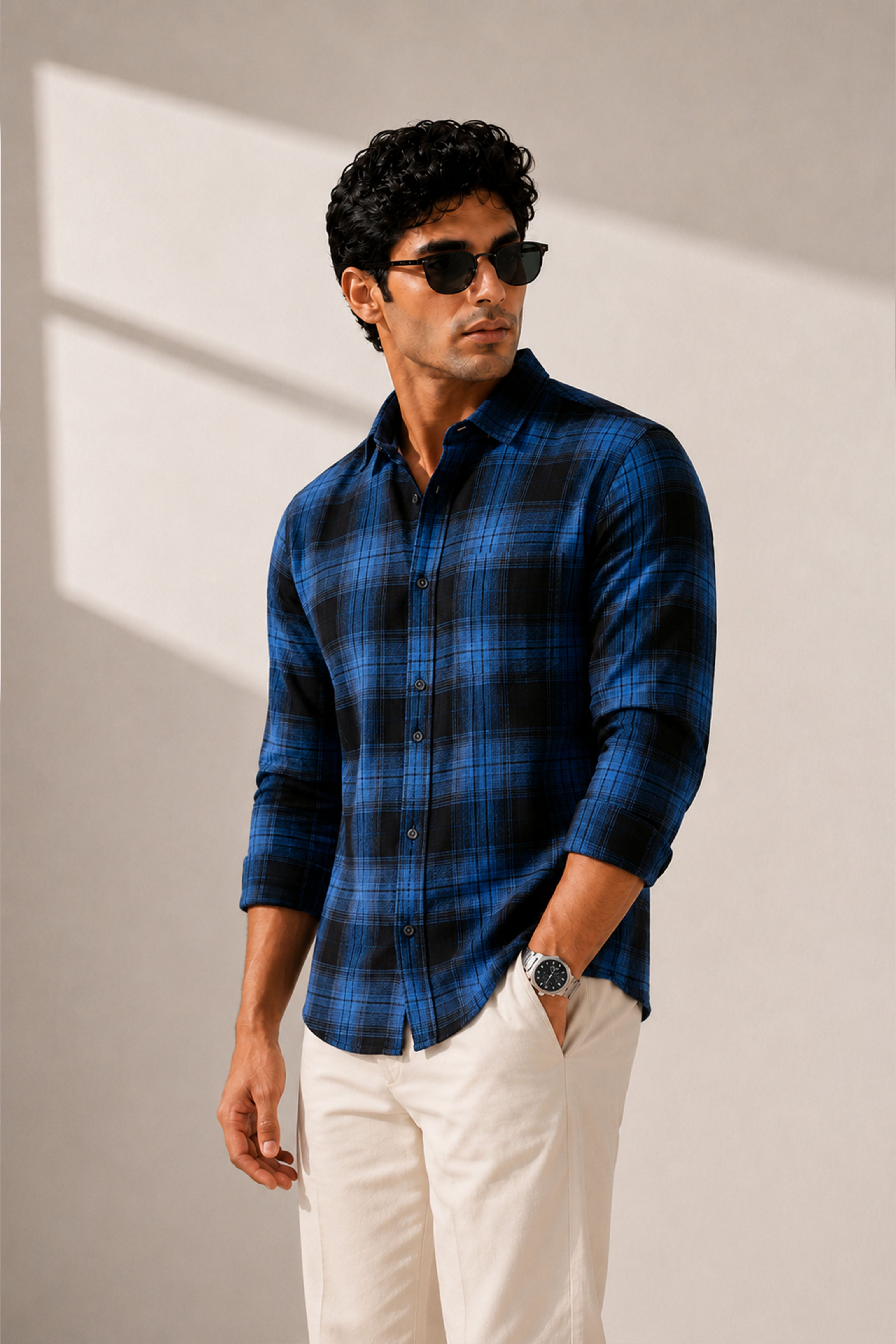 Boxy Fit Oversize Shirt Blue