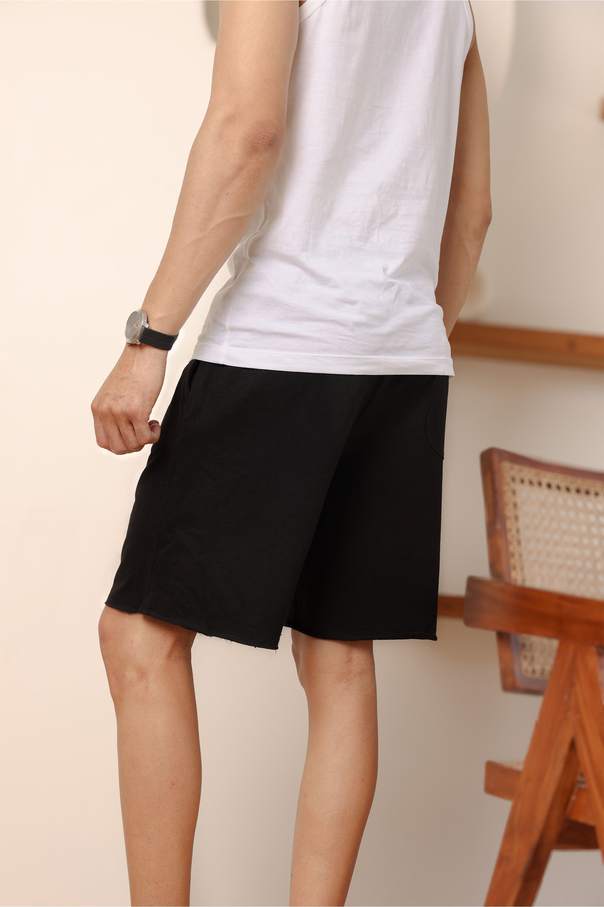 Easy Day Cotton Black Shorts