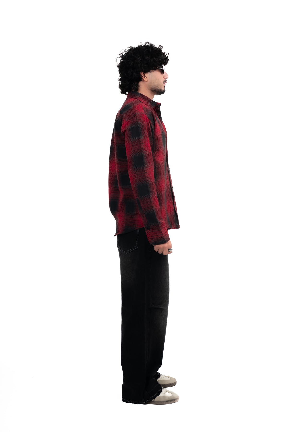 Red Structured Checks Shirt