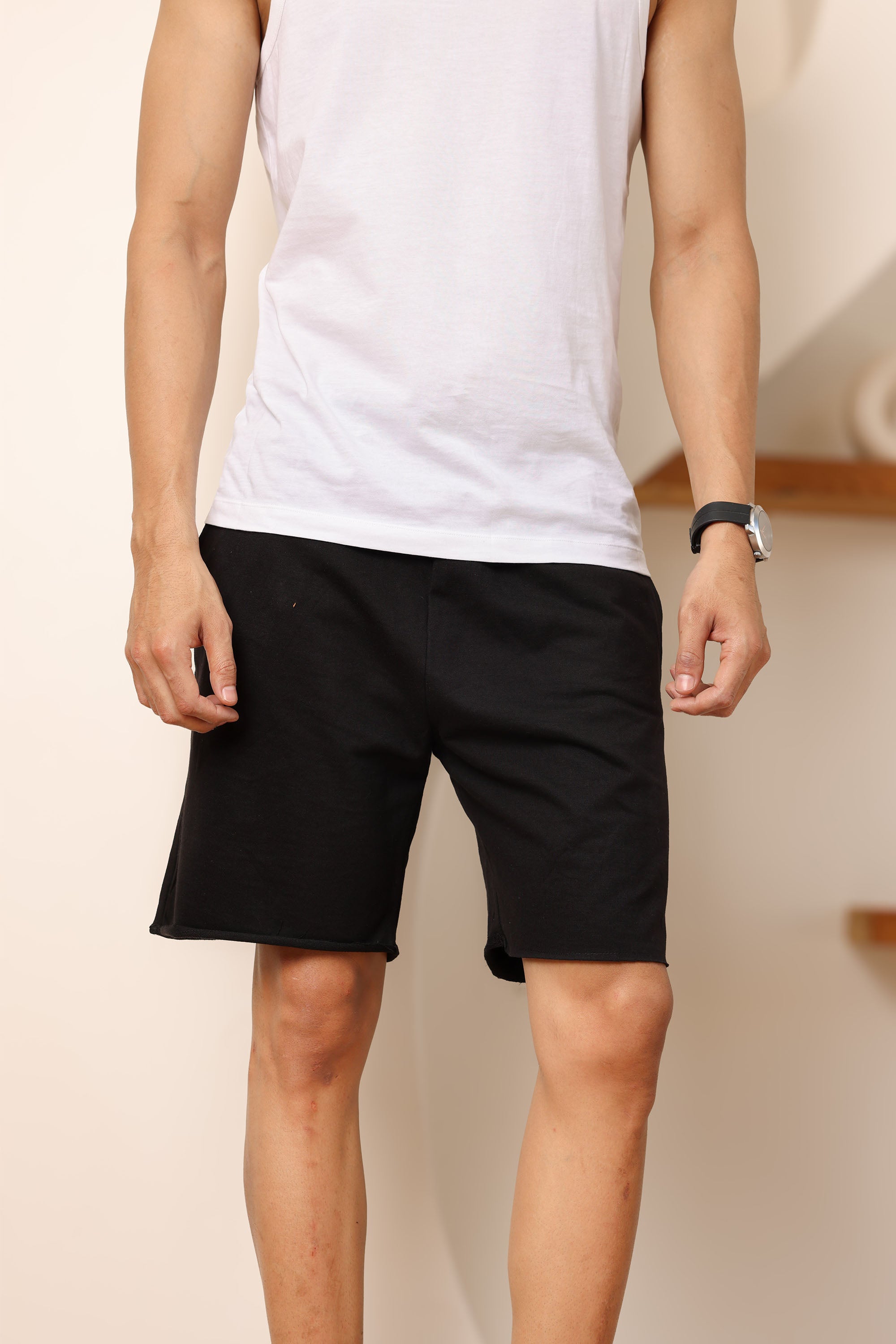 Easy Day Cotton Black Shorts