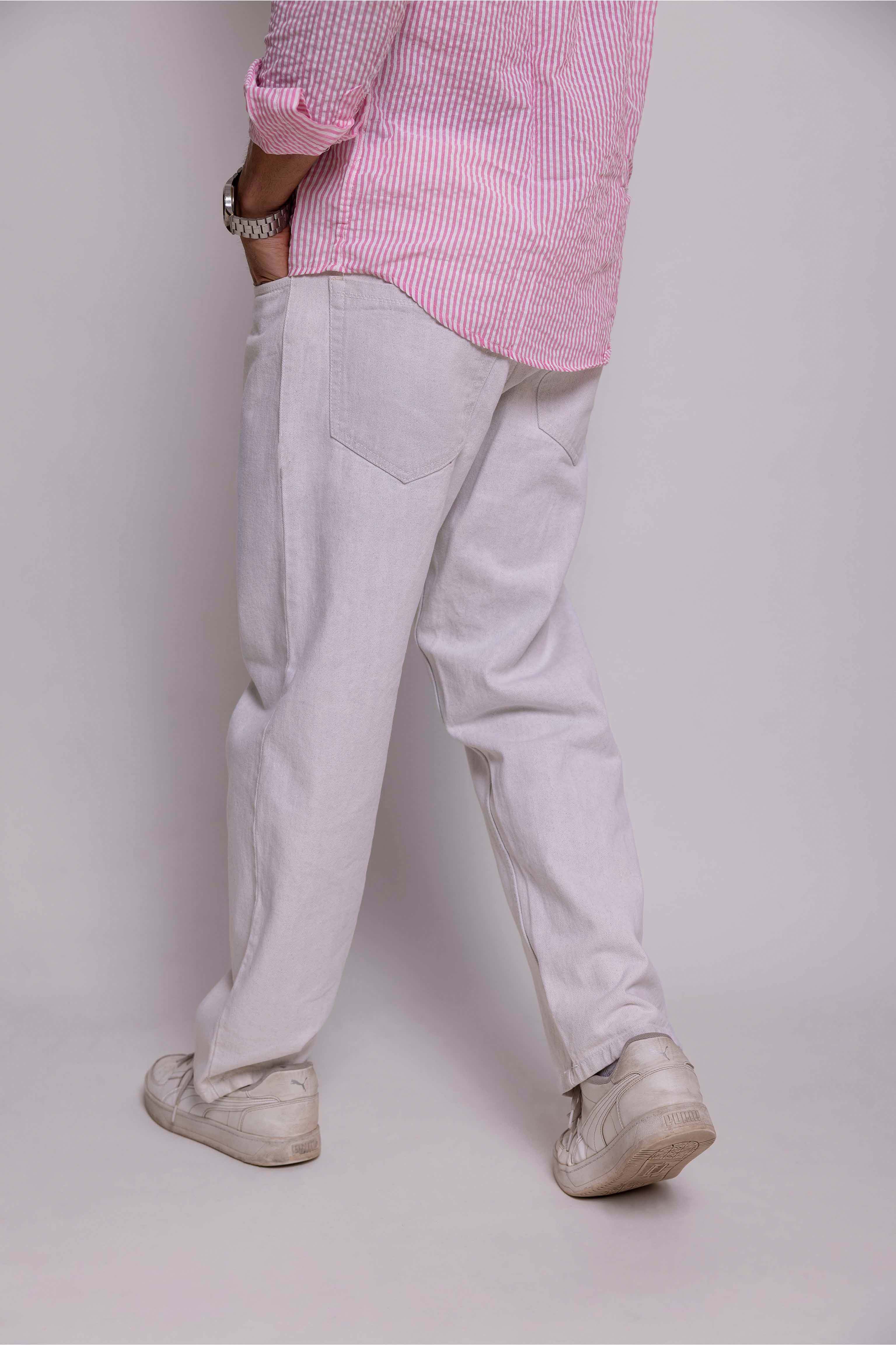 classic Off White men's straight jeans